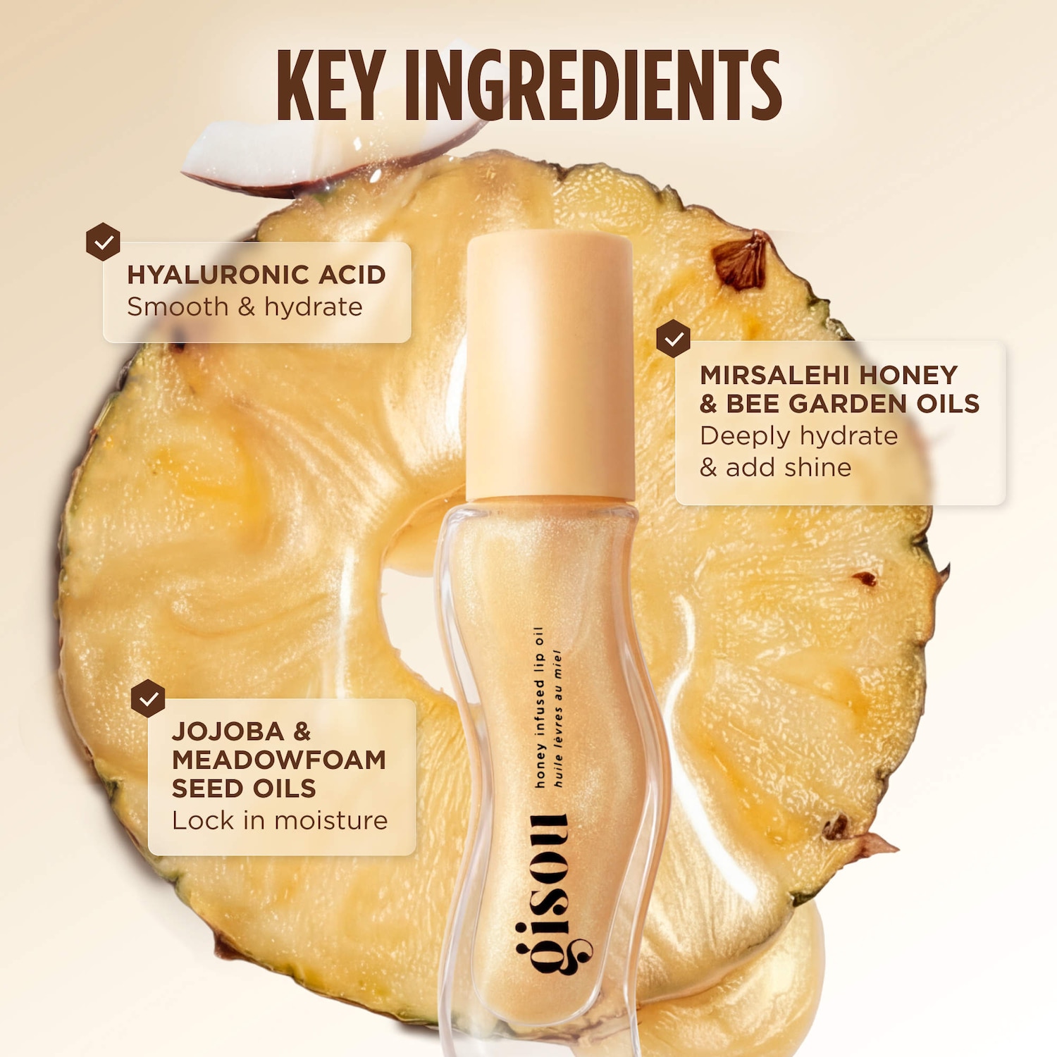 Honey Infused Hydrating Lip Oil - Gisou | Sephora