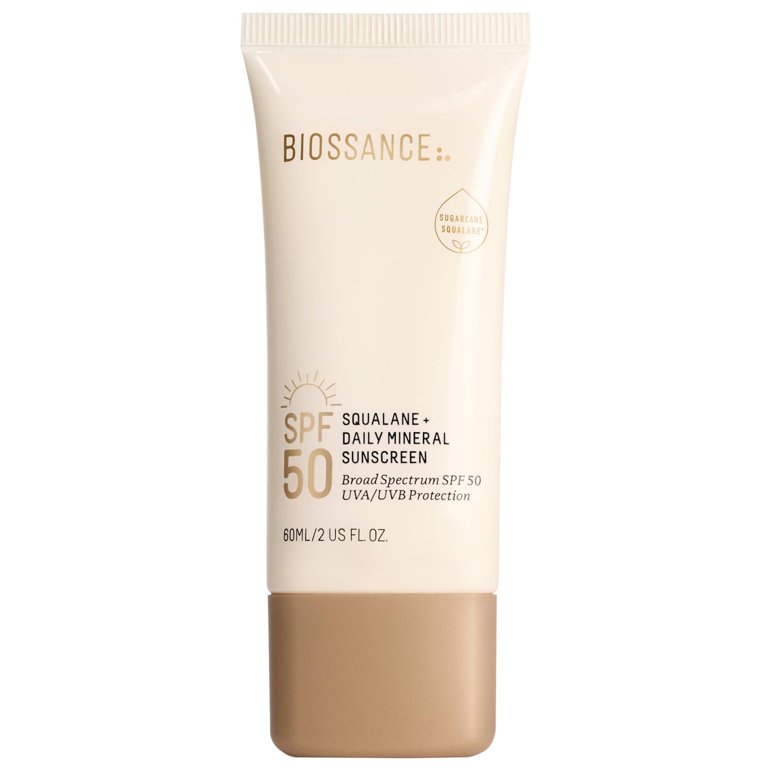 Минеральный солнцезащитный крем для лица Biossance Daily Hydration SPF 50 со скваланом — фото 1