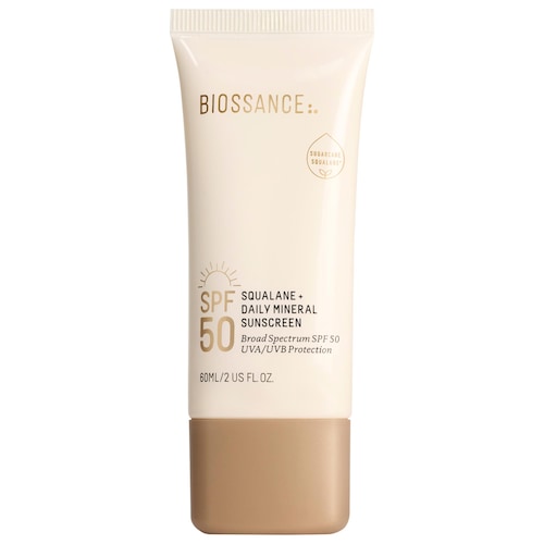 Минеральный солнцезащитный крем для лица Biossance Daily Hydration SPF 50 со скваланом