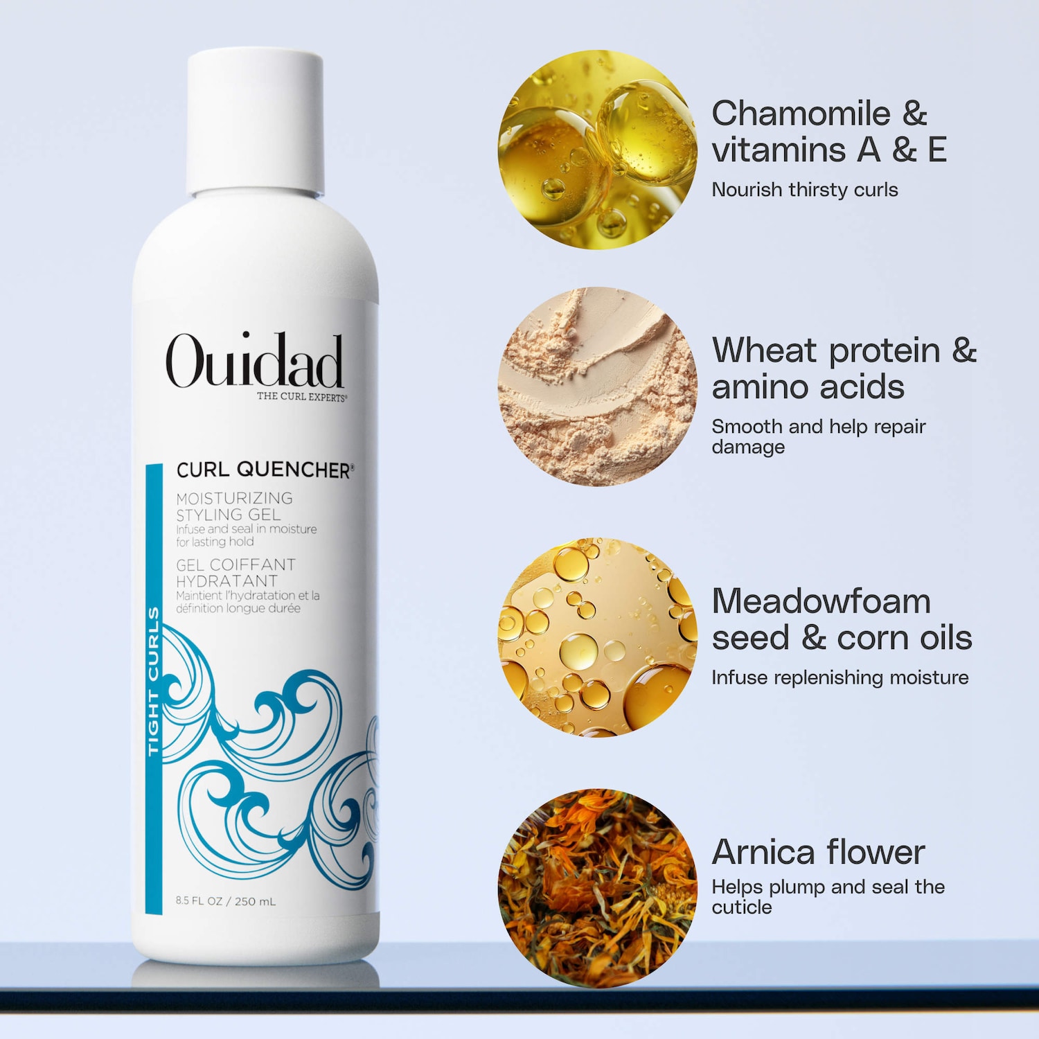 Curl Quencher Hydrating Styling Gel for Curly, Coily Hair - Ouidad