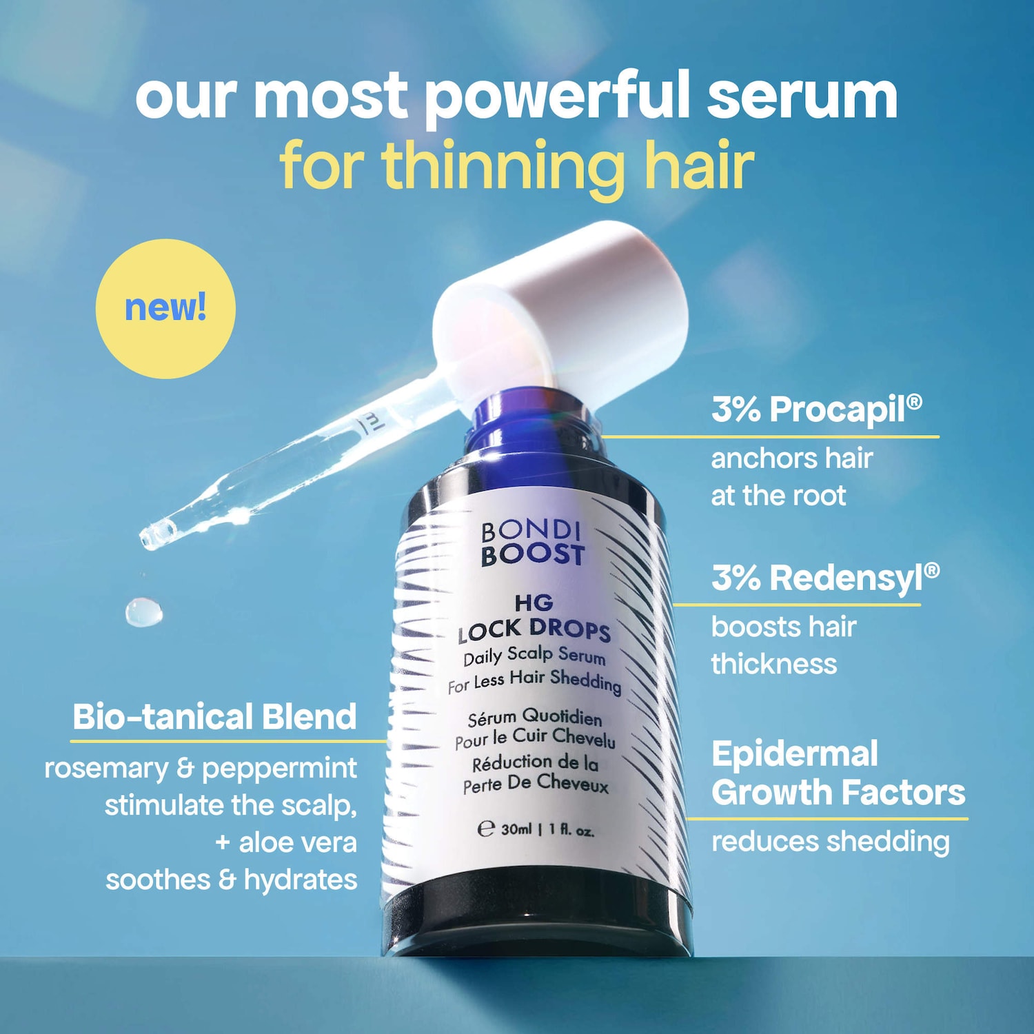 Lock in Thicker Hair - HG Lock Drops Daily Hair Serum 90 Day Duo