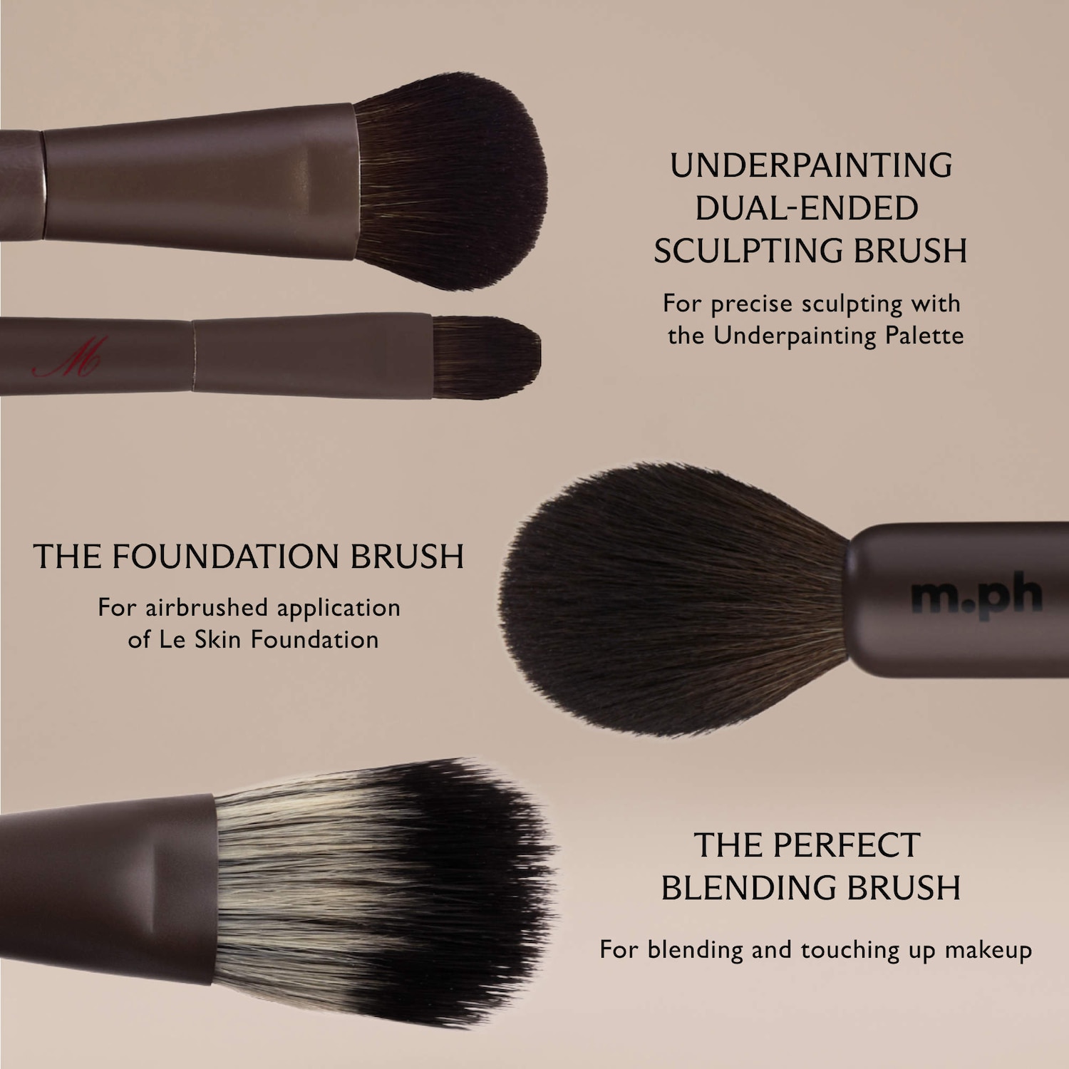 Кисть для растушёвки и коррекции макияжа m.ph by Mary Phillips The Perfect Blending — фото 3