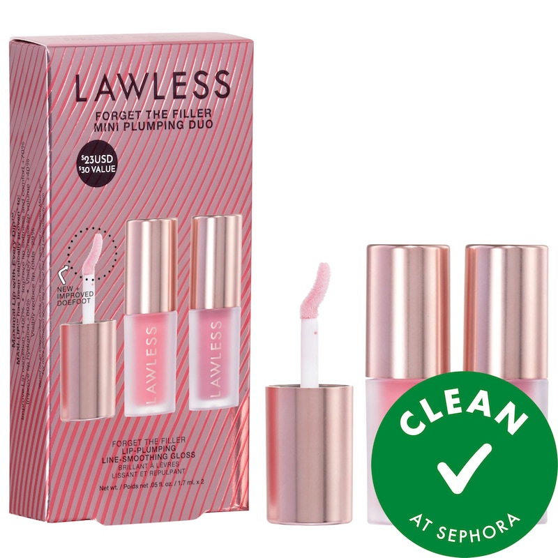 Mini Forget The Filler Lip Plumper Duo with Velvet + Strawberry Popsicle