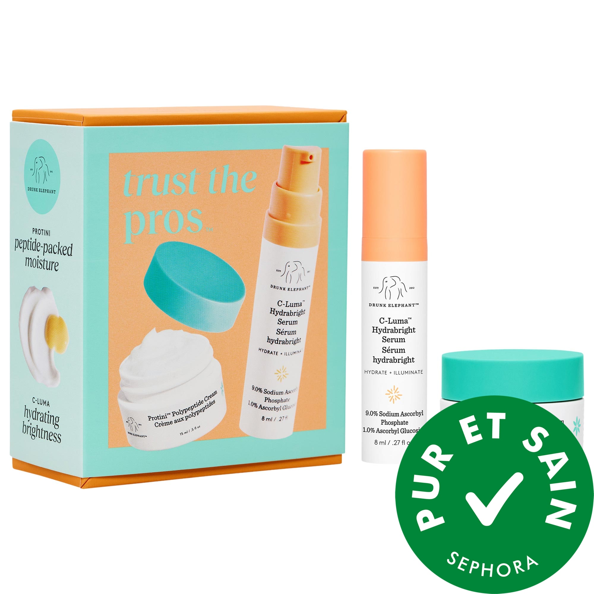 Drunk Elephant Faites confiance aux pros: Mini ensemble Brighten & Firm