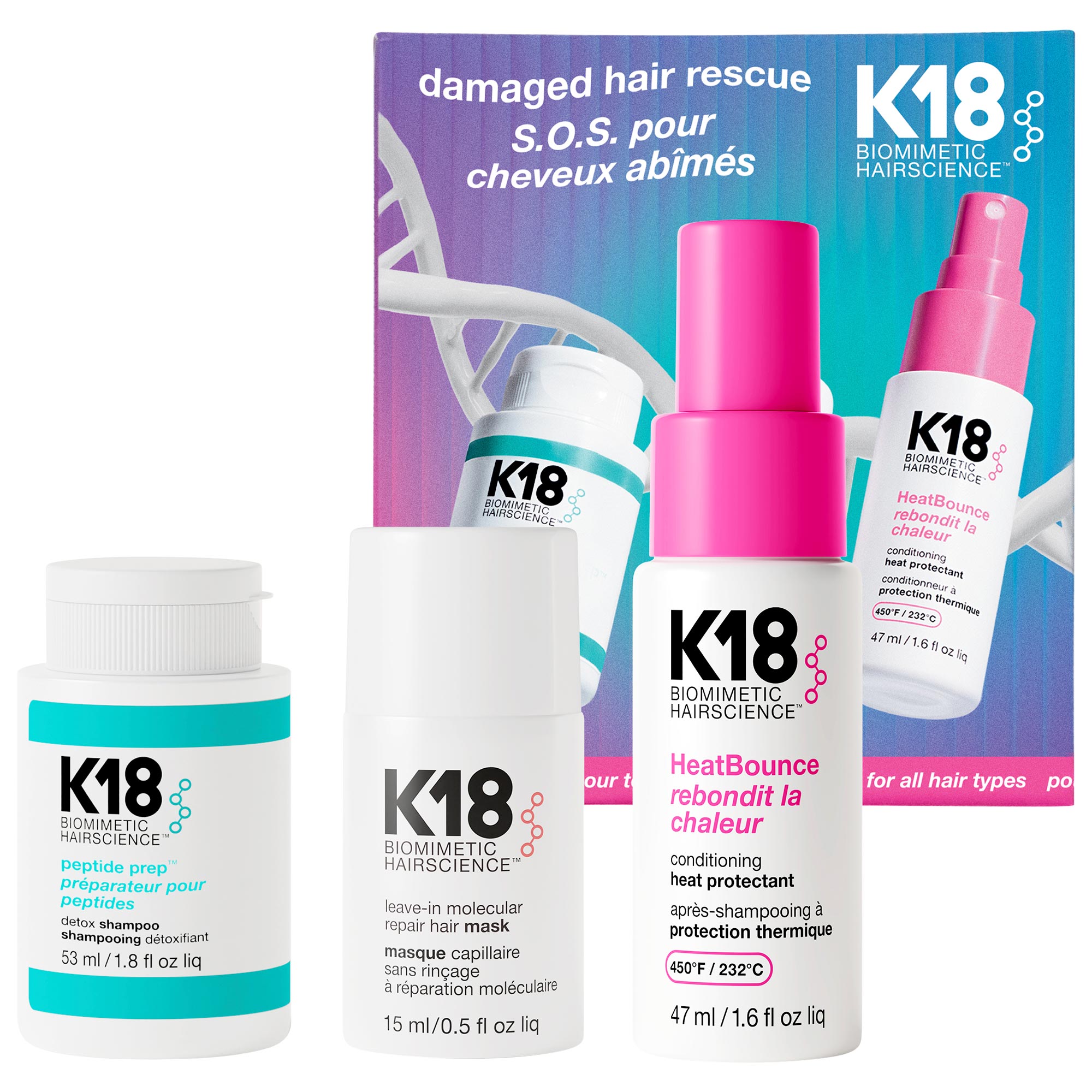 Damaged Hair Rescue Minis Gift Set - K18 Biomimetic Hairscience