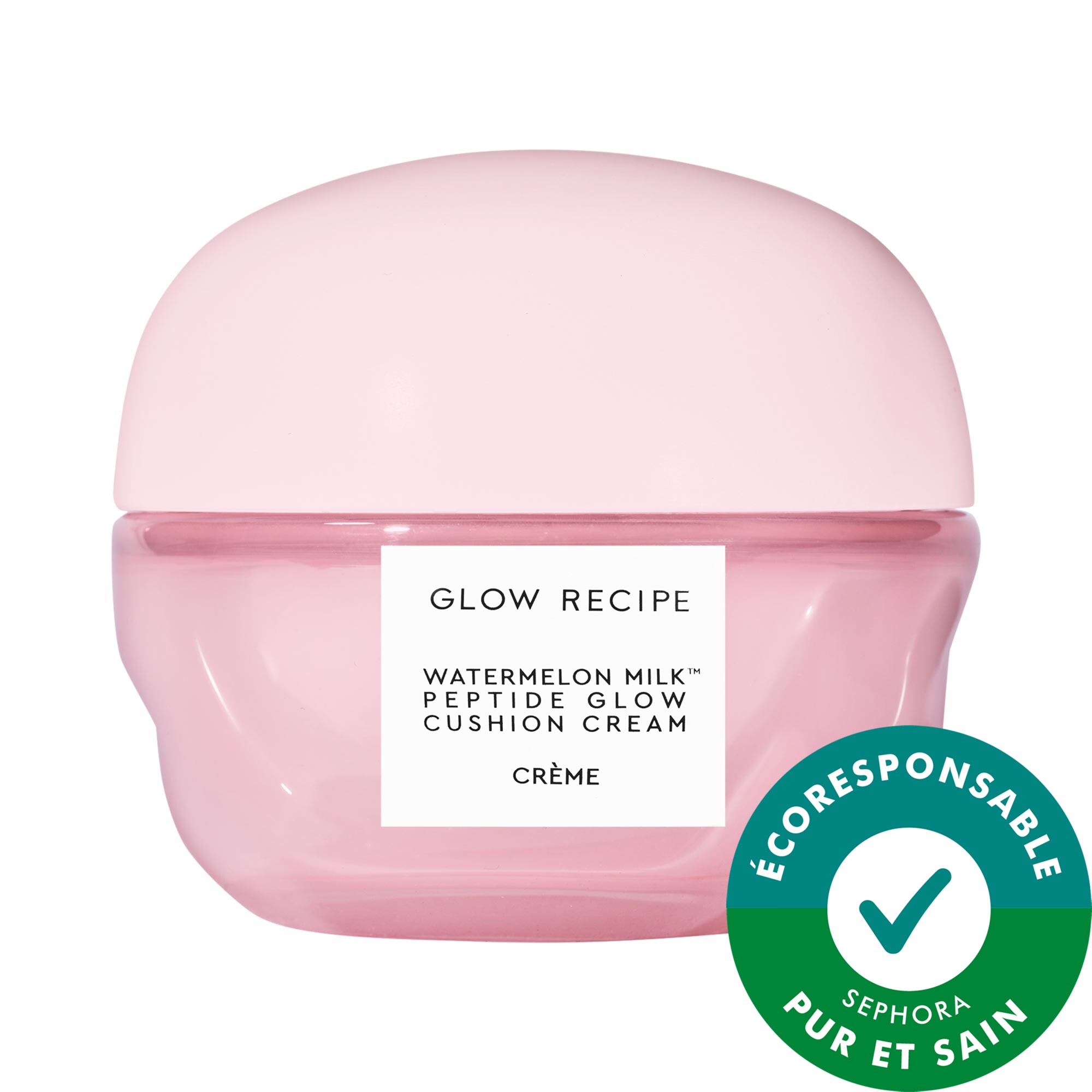 Glow Recipe Crème coussinée aux peptides Watermelon Milk™ rechargeable pour la peau'sèche et le soutien de la barrière cutanée 1.7 oz/50 ml