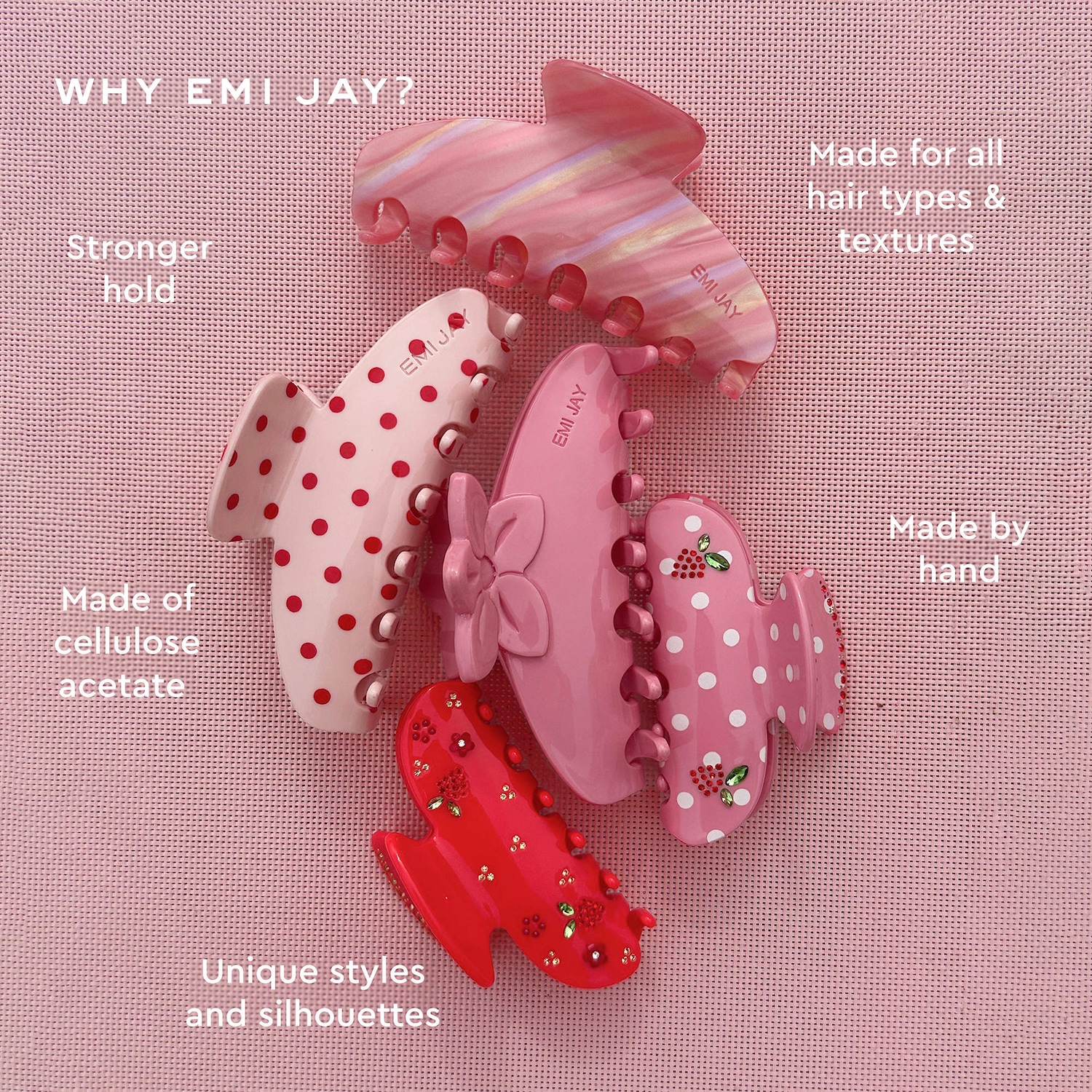 Sweetheart Hair Claw Clip in Lychee Berry Dot - Emi Jay | Sephora