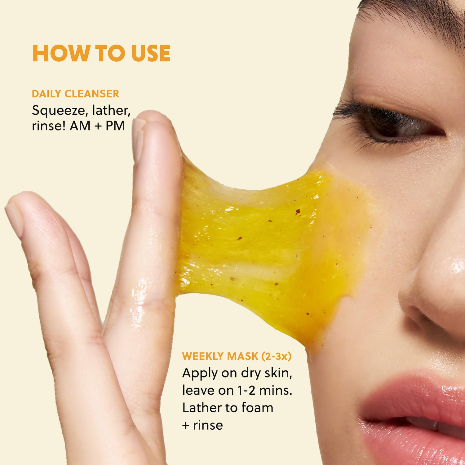 Yuja Brightening 2-in-1 Mask to Foam Cleanser with Vitamin C +
