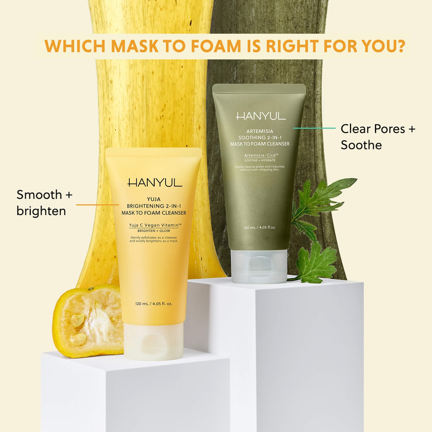 Korean Mini Yuja Brightening 2-in-1 Mask to Foam Cleanser with