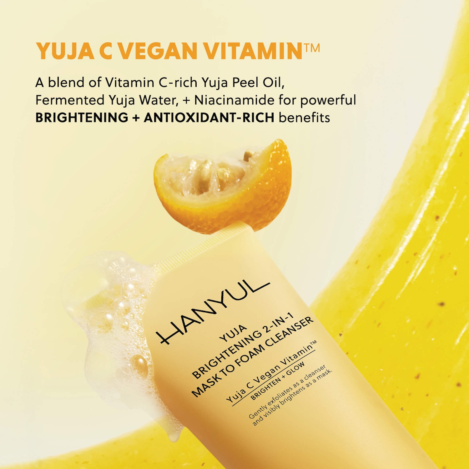 フェイスクリーム yujun Korean Mini Yuja Brightening 2-in-1 Mask to Foam Cleanser with