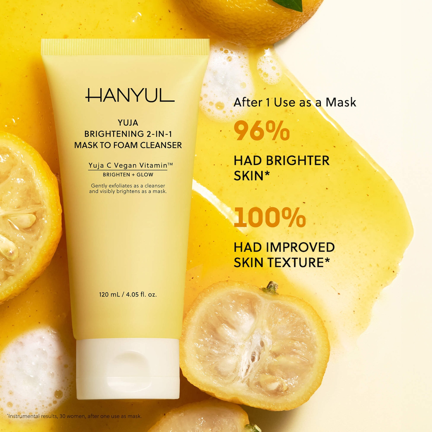 Korean Mini Yuja Brightening 2-in-1 Mask to Foam Cleanser with
