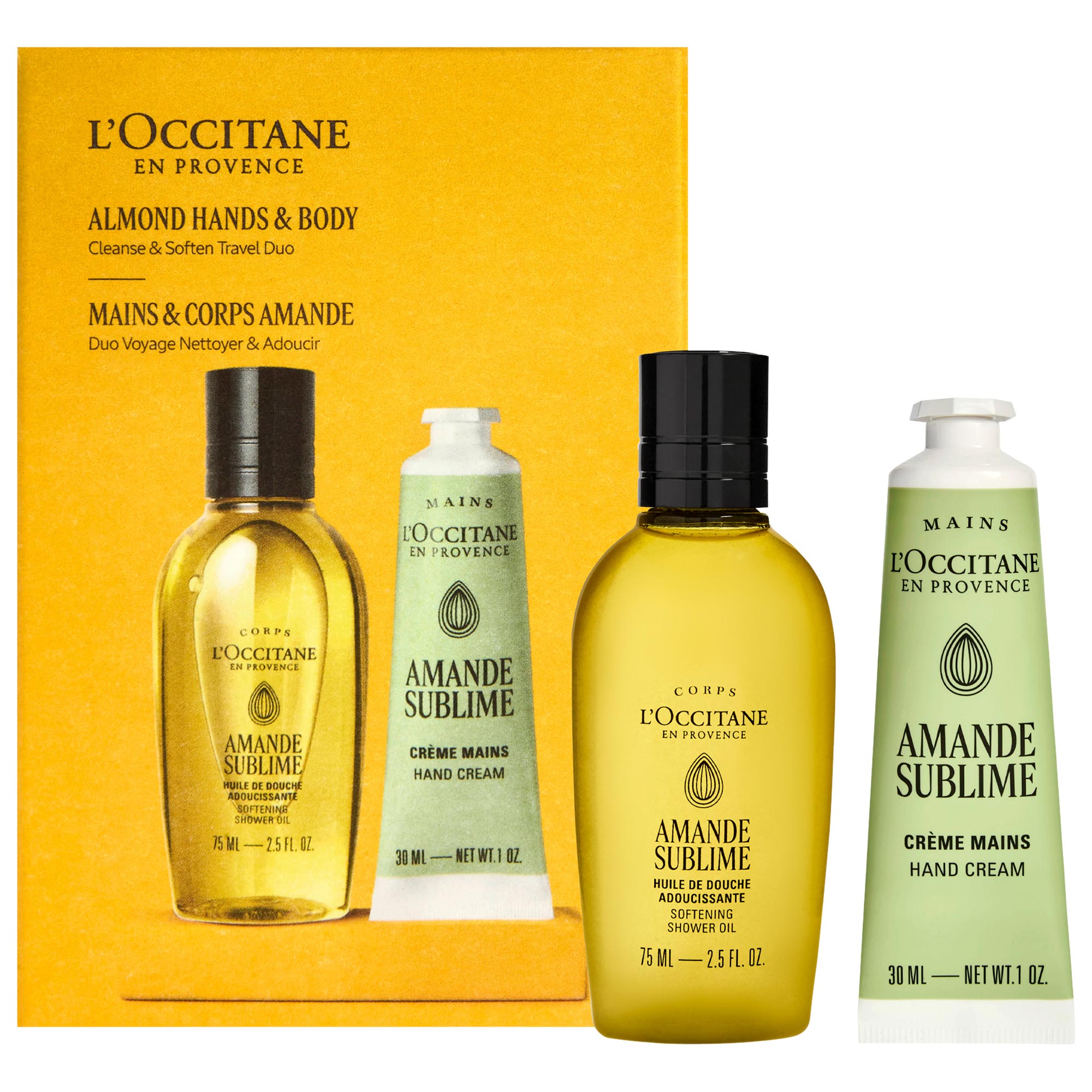 L'Occitane Almond Hand & Body Care Softening Travel Favorites Set