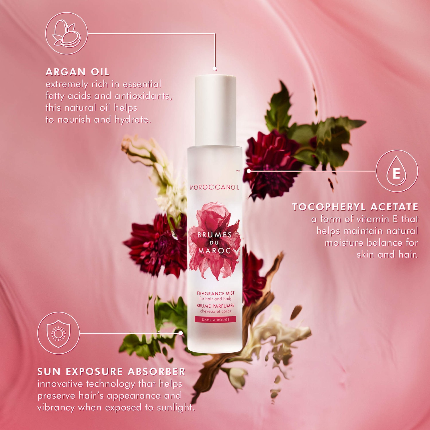Mini Dahlia Rouge Hair & Body Fragrance Mist with Dahlia Petal