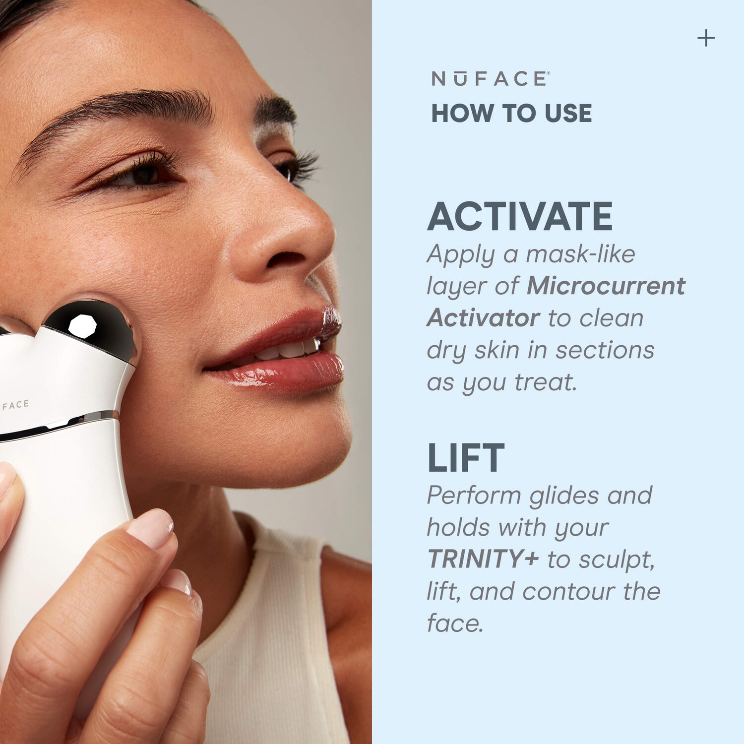TRINITY+ Microcurrent Facial Toning Device Starter Kit - NuFACE