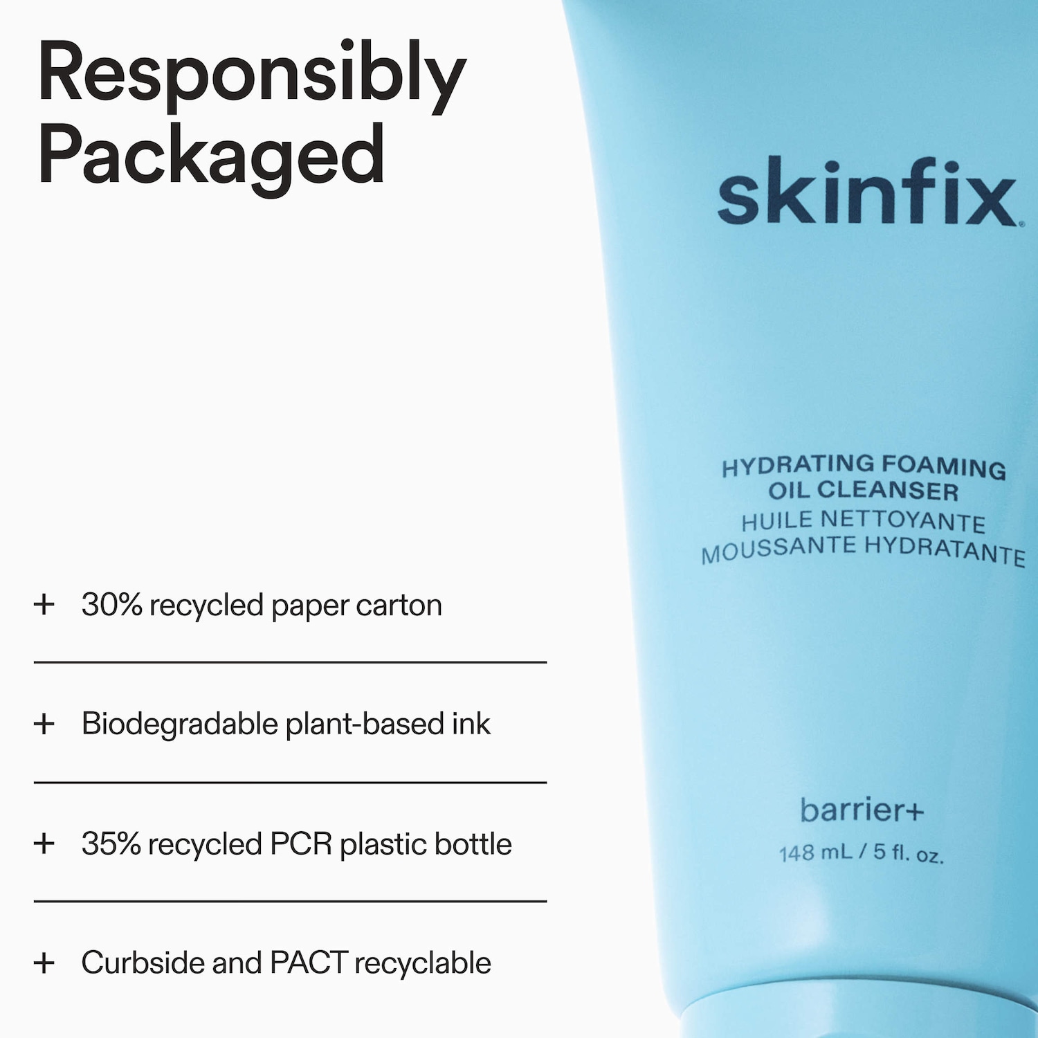 Barrier+ Foaming Oil Hydrating Cleanser - Skinfix | Sephora