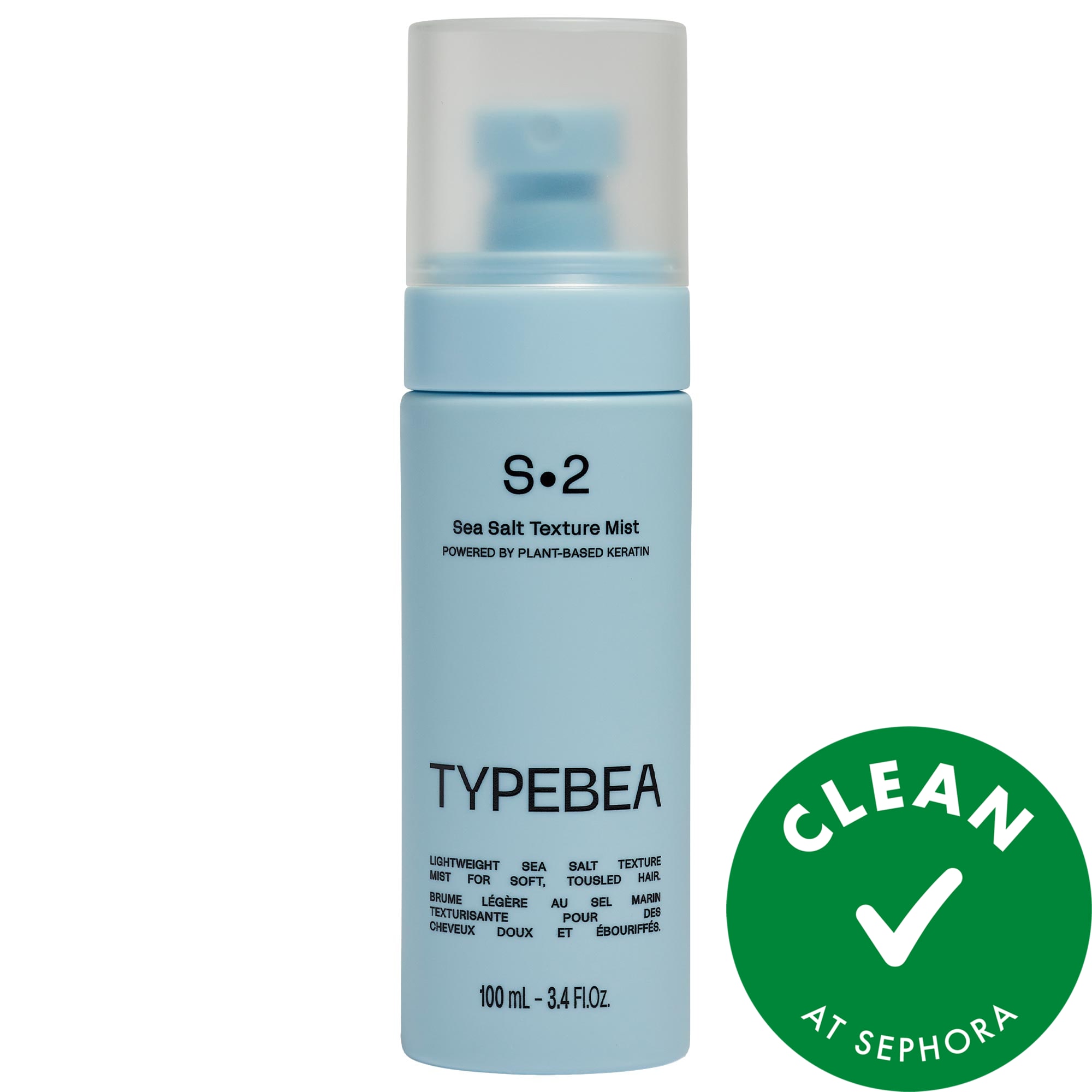 TYPEBEA S2 Sea Salt Texture Mist for Wavy Hair and UV Protection 3.4 fl oz/100 ml