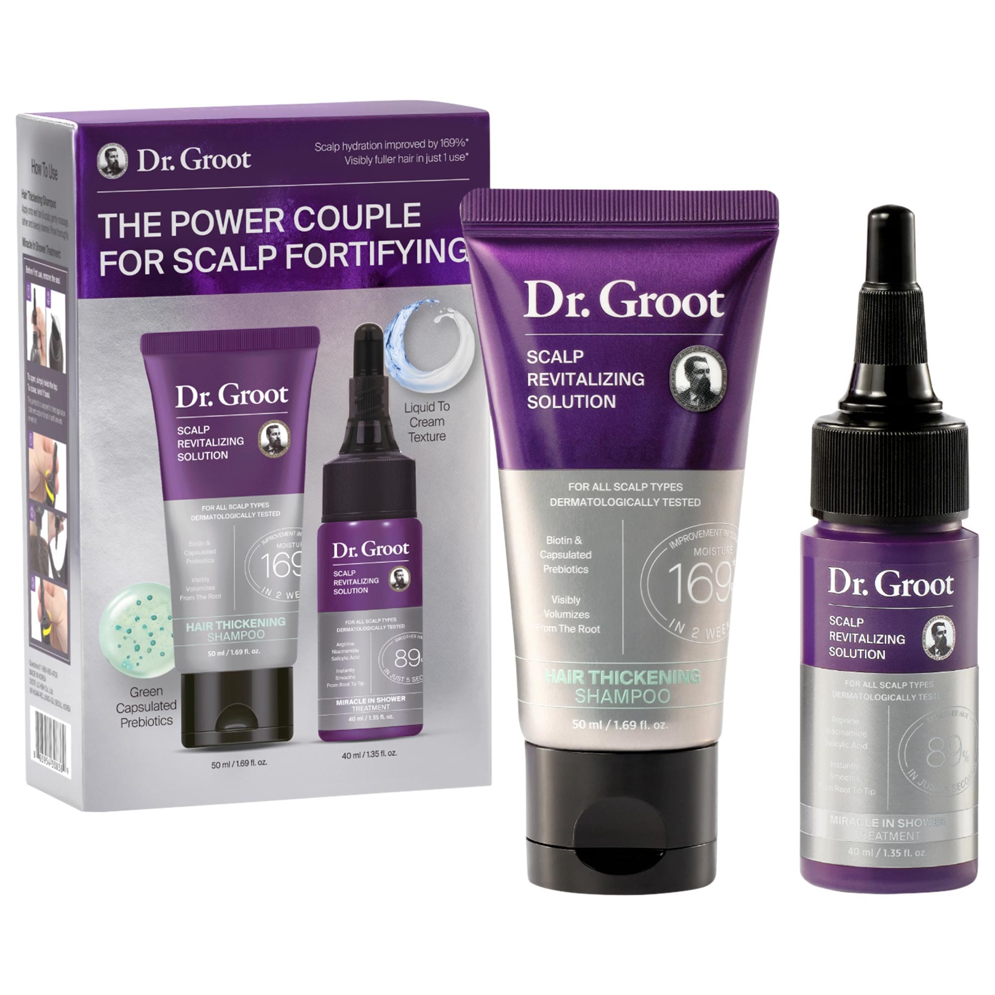 Dr. Groot Mini Hair Thickening Shampoo & Miracle In Shower Treatment Gift Set