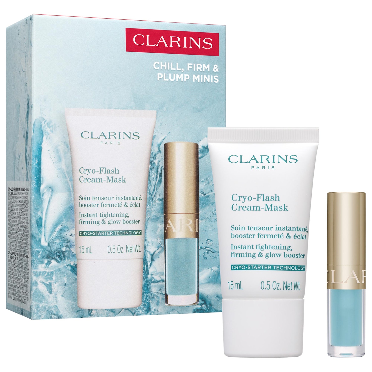Подарочный набор Clarins Chill, Firm & Plump: маска и масло для губ — фото 1