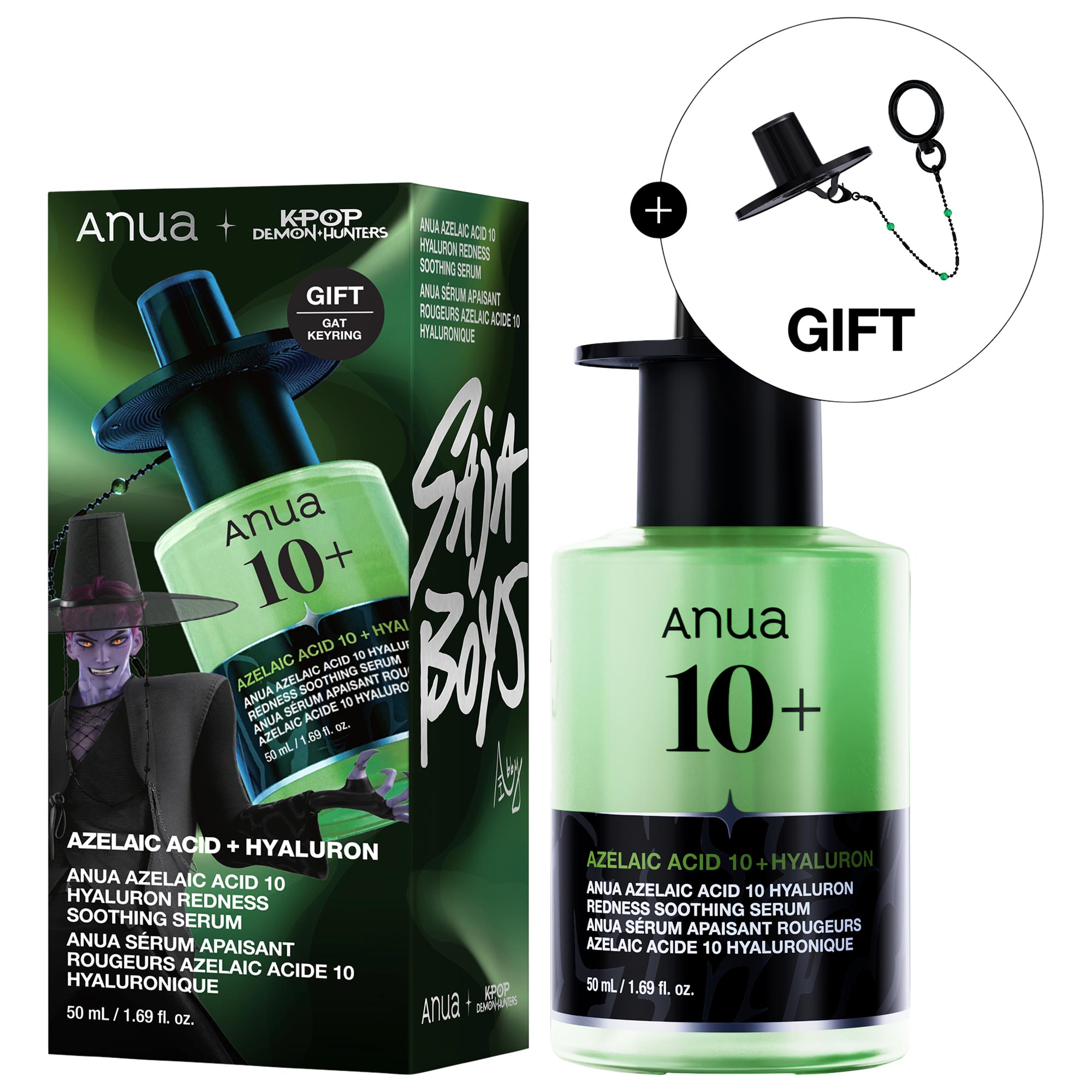 Anua K-Pop Demon Hunters Azelaic Acid 10 Hyaluron Redness Soothing Serum 1.69 oz/50 ml