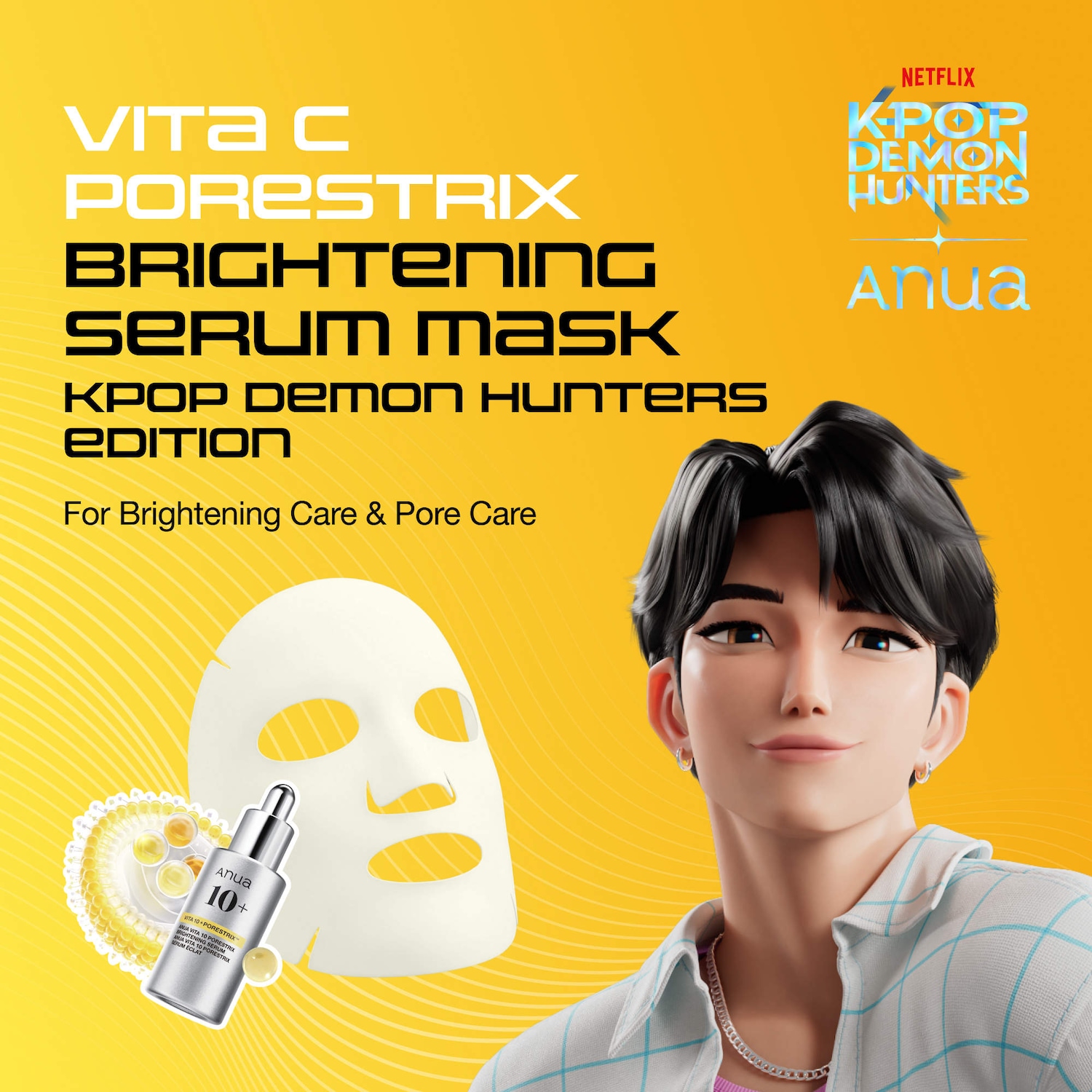 K-Pop Demon Hunters Vita C Porestrix Brightening Serum Mask - Anua