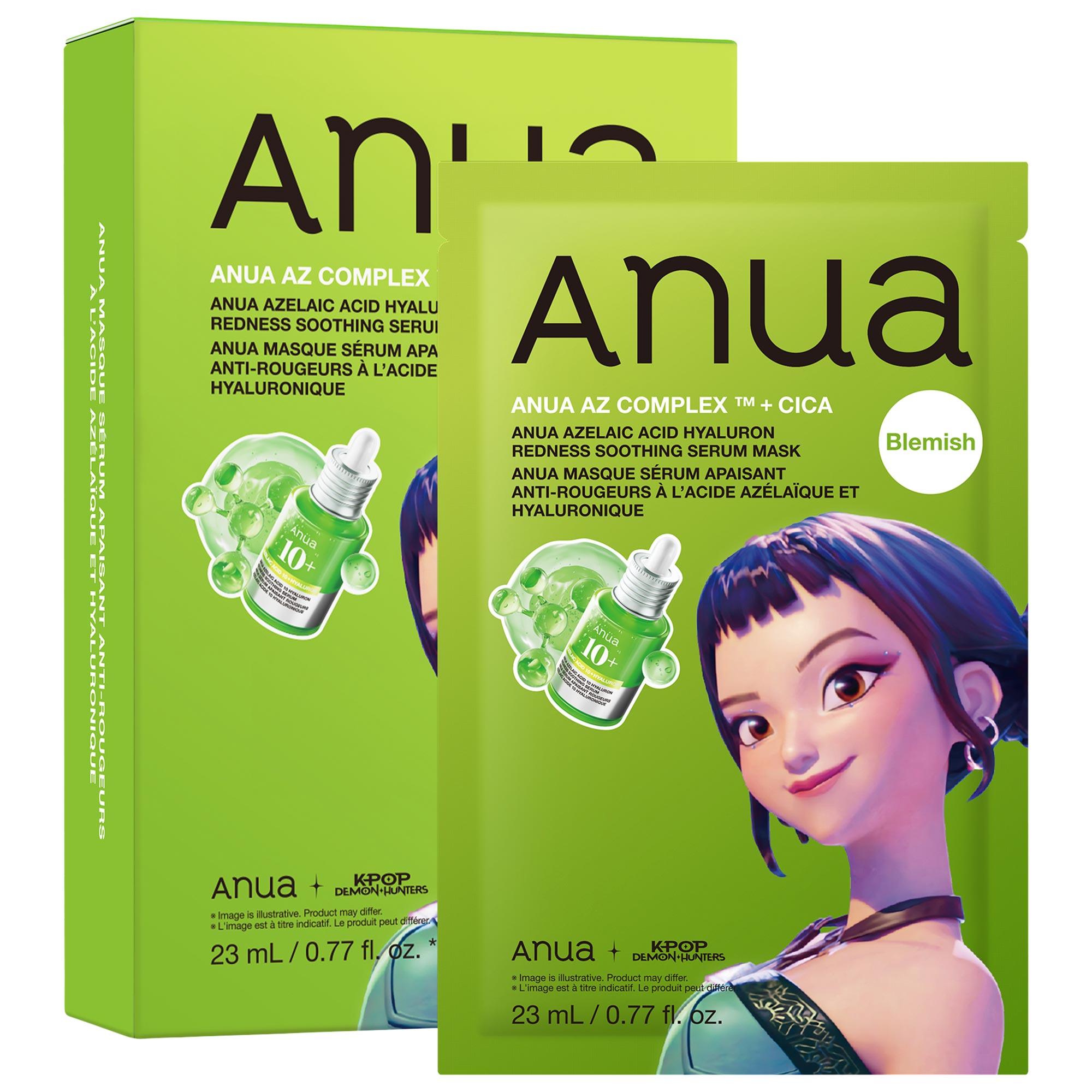 Anua K-Pop Demon Hunters Azelaic Acid Hyaluron Redness Soothing Serum Mask 7.77 oz/230 ml