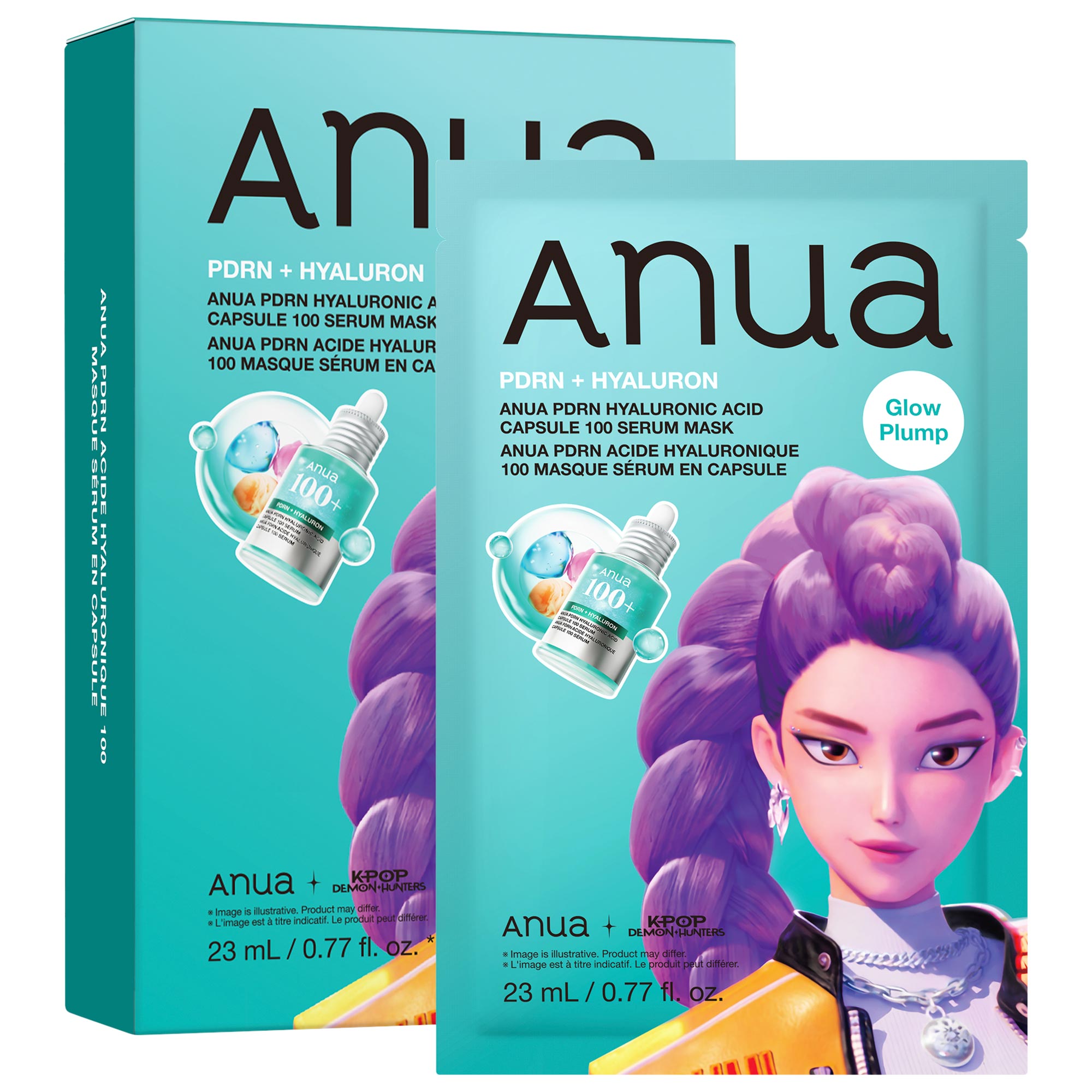 Anua K-Pop Demon Hunters PDRN Hyaluronic Acid Capsule 100 Serum Mask 7.77 oz/230 ml