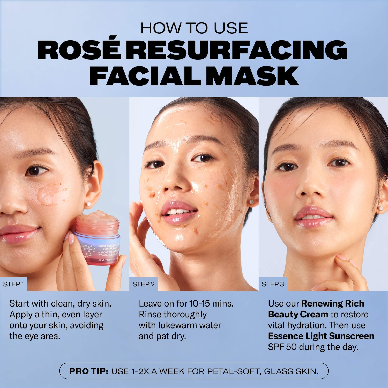 Rosé Resurfacing & Brightening BHA + AHA Facial Mask for Minimized