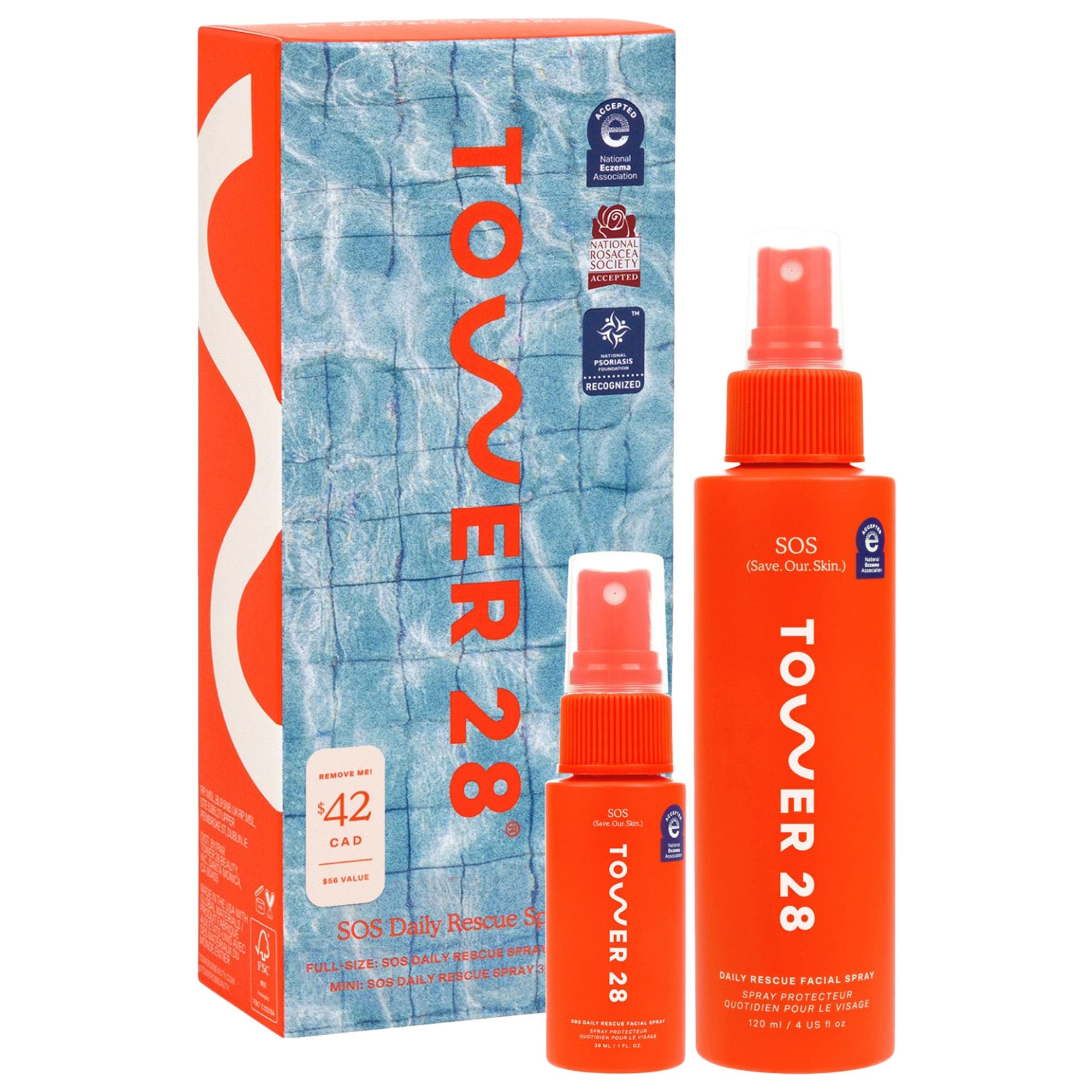 Tower 28 Beauty SOS Hypochlorous Acid Spray Duo Skincare Set