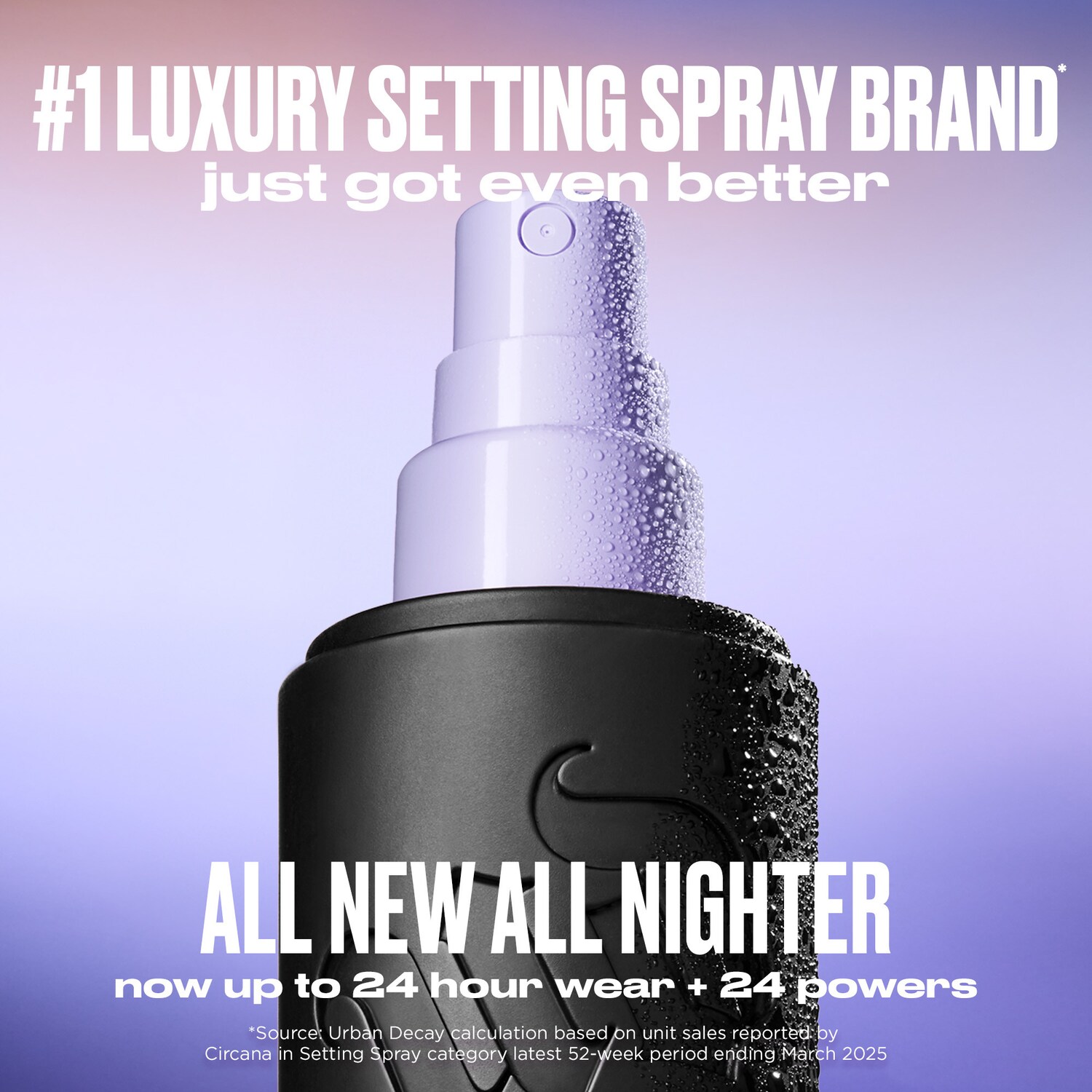 Vaporisateur fixateur de maquillage hydrofuge All Nighter, tenue 24 h