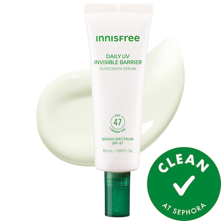 Invisible Barrier Korean Sunscreen Serum SPF 47 with Jeju Green Tea + Hyaluronic Acid 