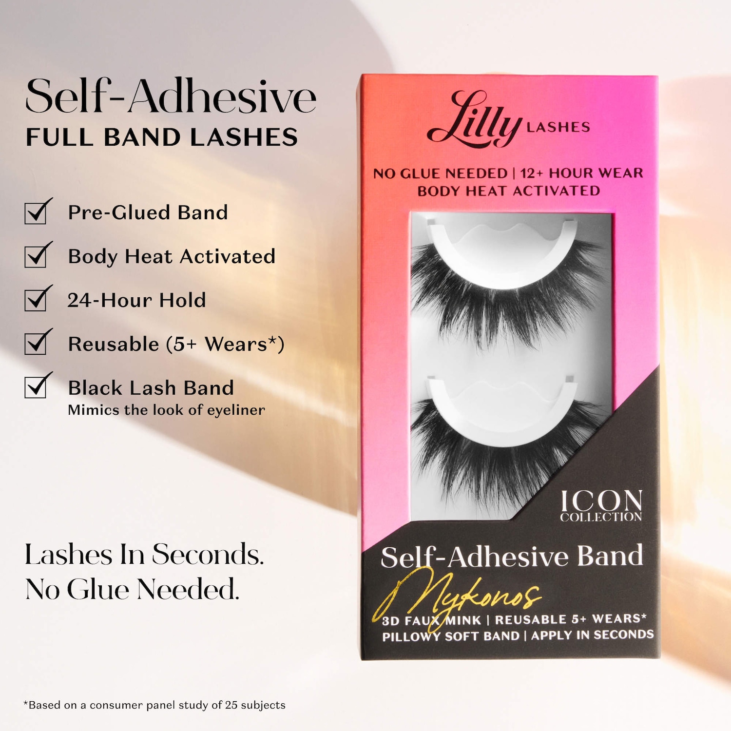 Self-Adhesive Band 3D Faux Mink Lashes - Lilly Lashes | Sephora