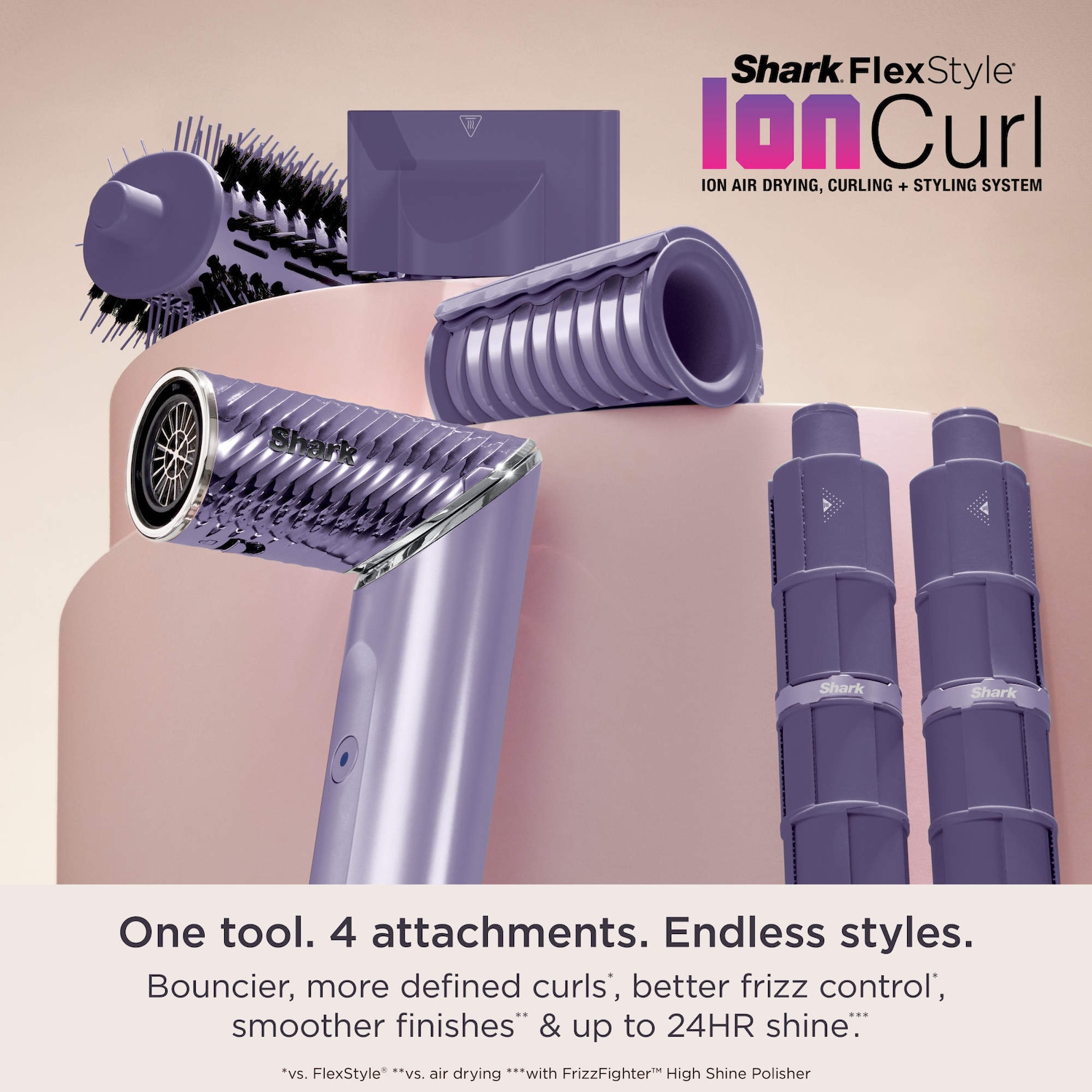 Ионная система для сушки и укладки Shark Beauty FlexStyle IonCurl, Lilac — фото 2