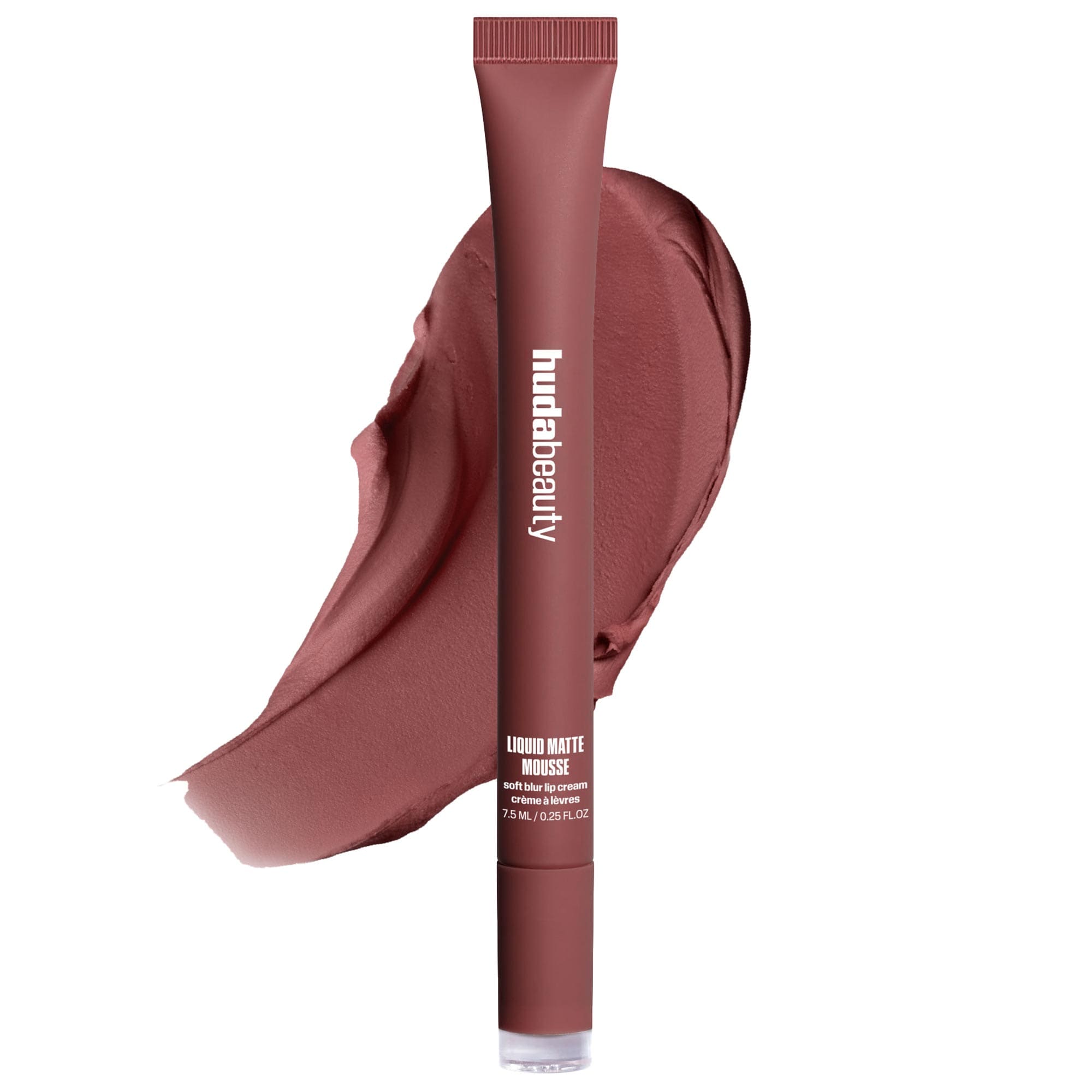 Huda Beauty Liquid Matte Mousse Soft Blur Lip Cream Berry Brown 0.25 Oz/7.5 ml