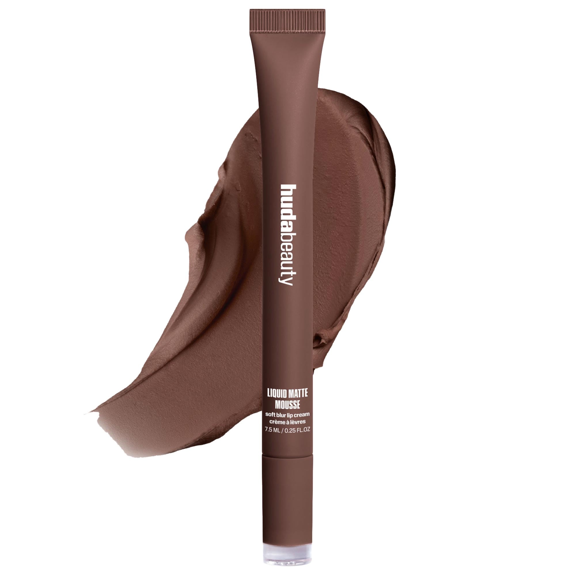 Huda Beauty Liquid Matte Mousse Soft Blur Lip Cream Rich Brown 0.25 Oz/7.5 ml