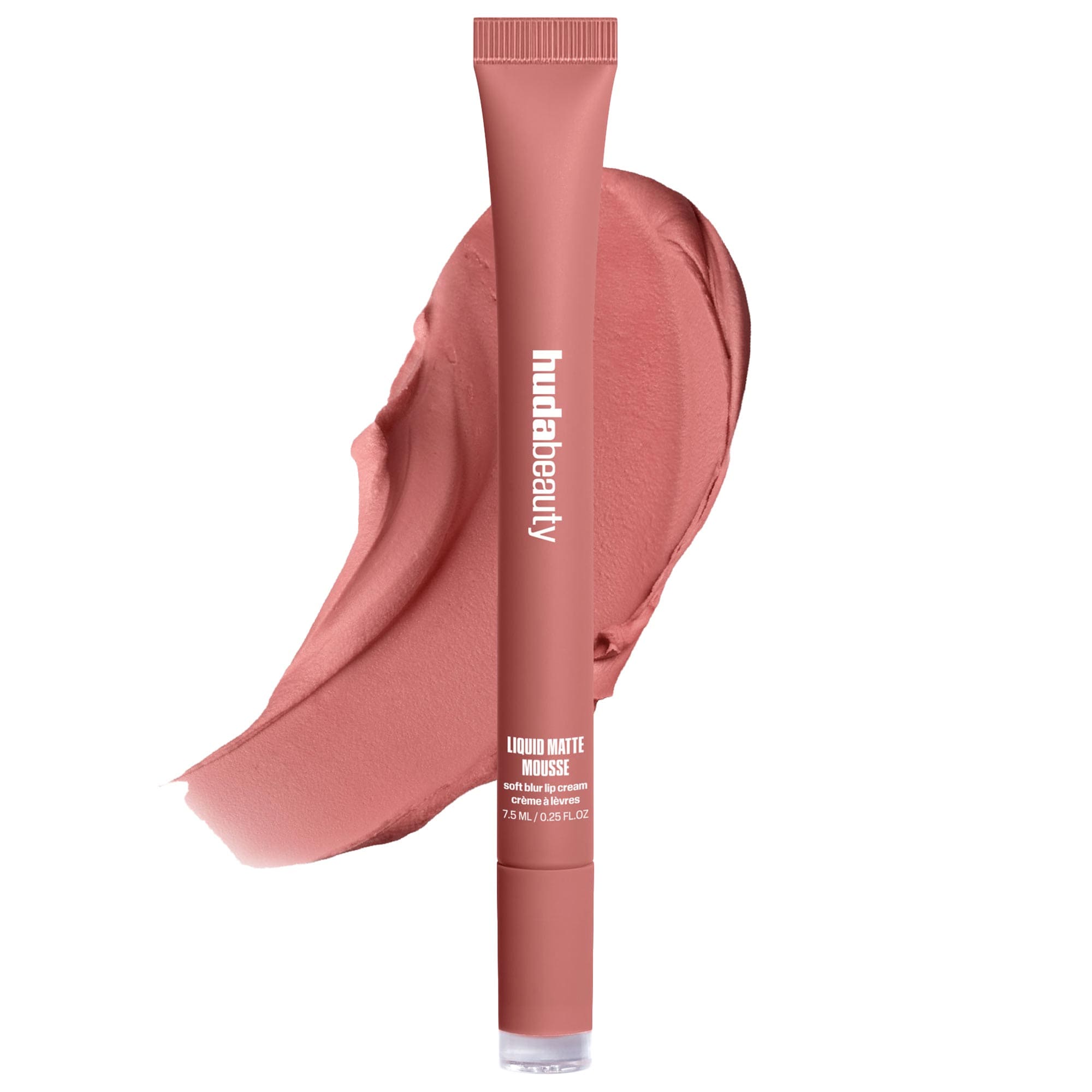 Huda Beauty Liquid Matte Mousse Soft Blur Lip Cream Rosy Nude 0.25 Oz/7.5 ml