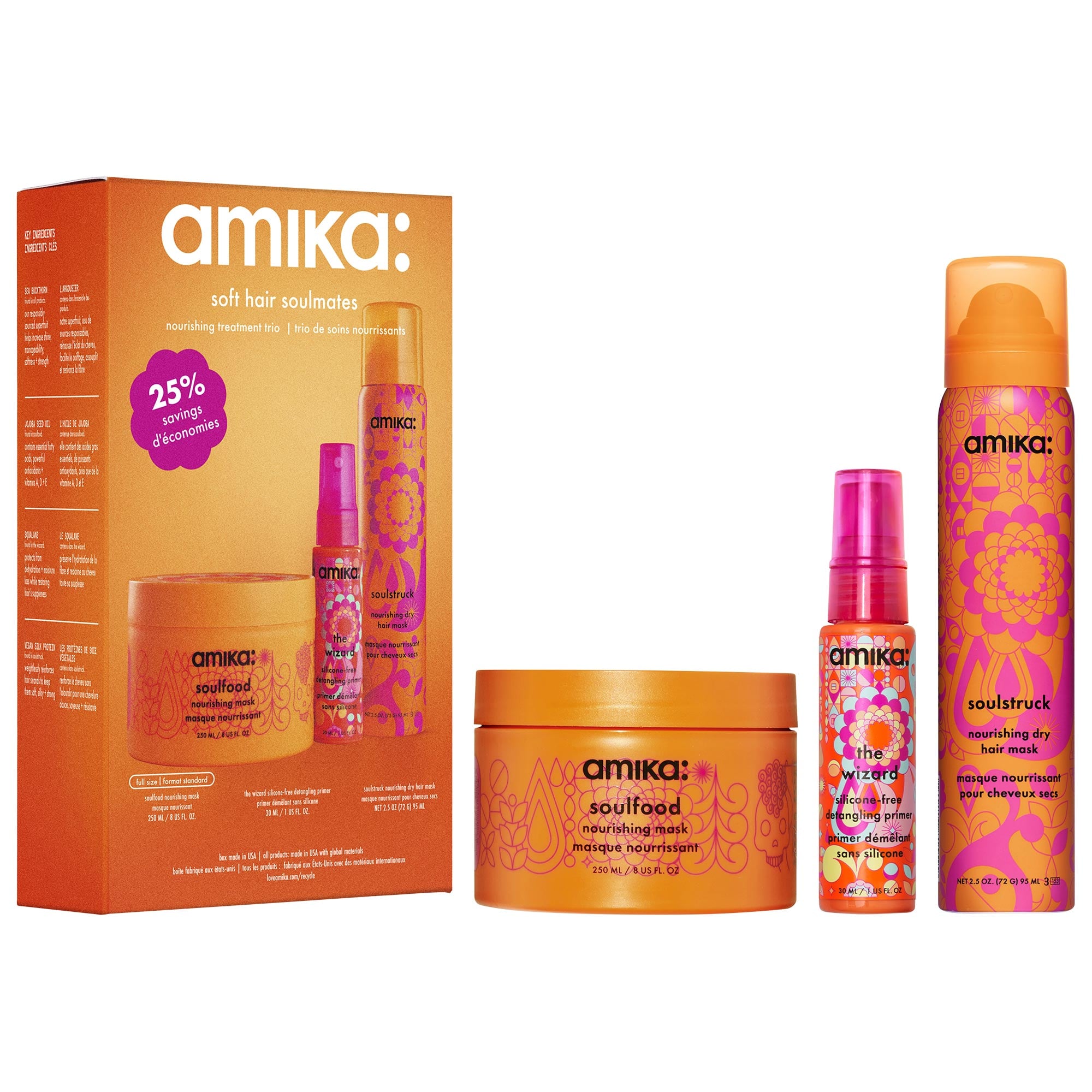 Soft Hair Soulmates Nourishing Treatment Trio - amika | Sephora