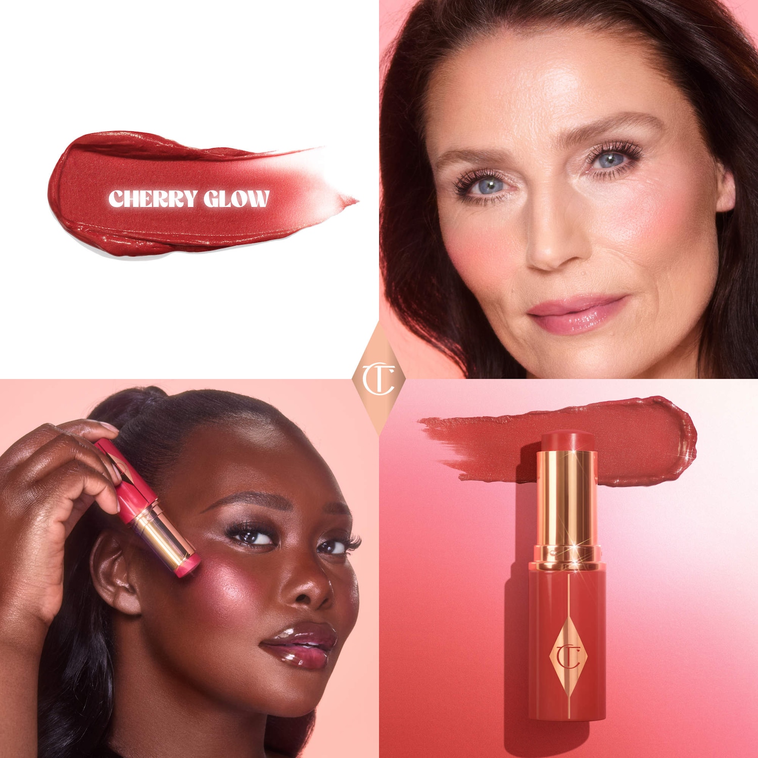 Мини-стик для губ и щёк Charlotte Tilbury Unreal Lip + Cheek Glow с гиалуроновой кислотой, цвет: Вишнёвый сияющий — фото 2