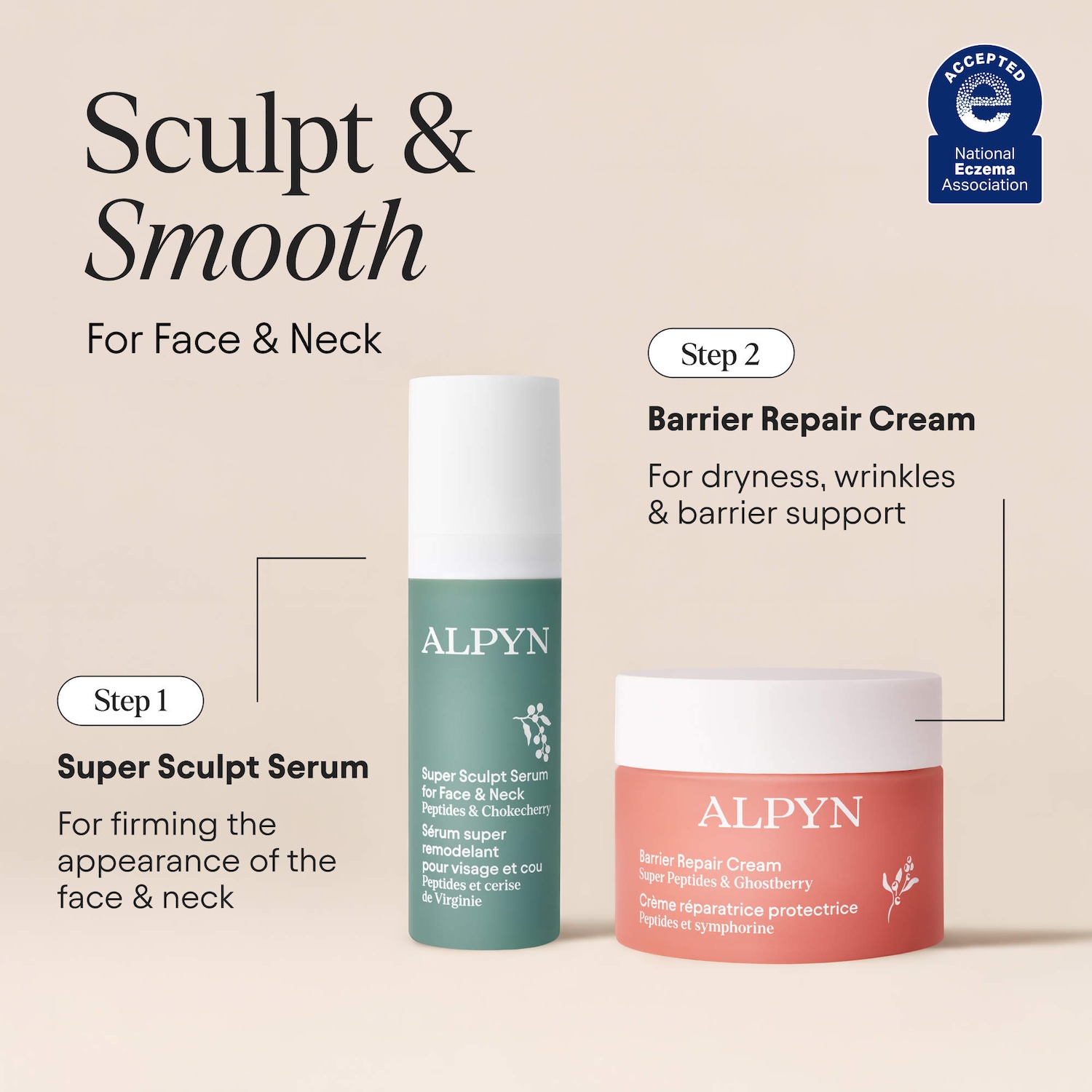 Пептидный набор для упругости и увлажнения лица, шеи и декольте Alpyn Sculpt & Smooth — фото 2