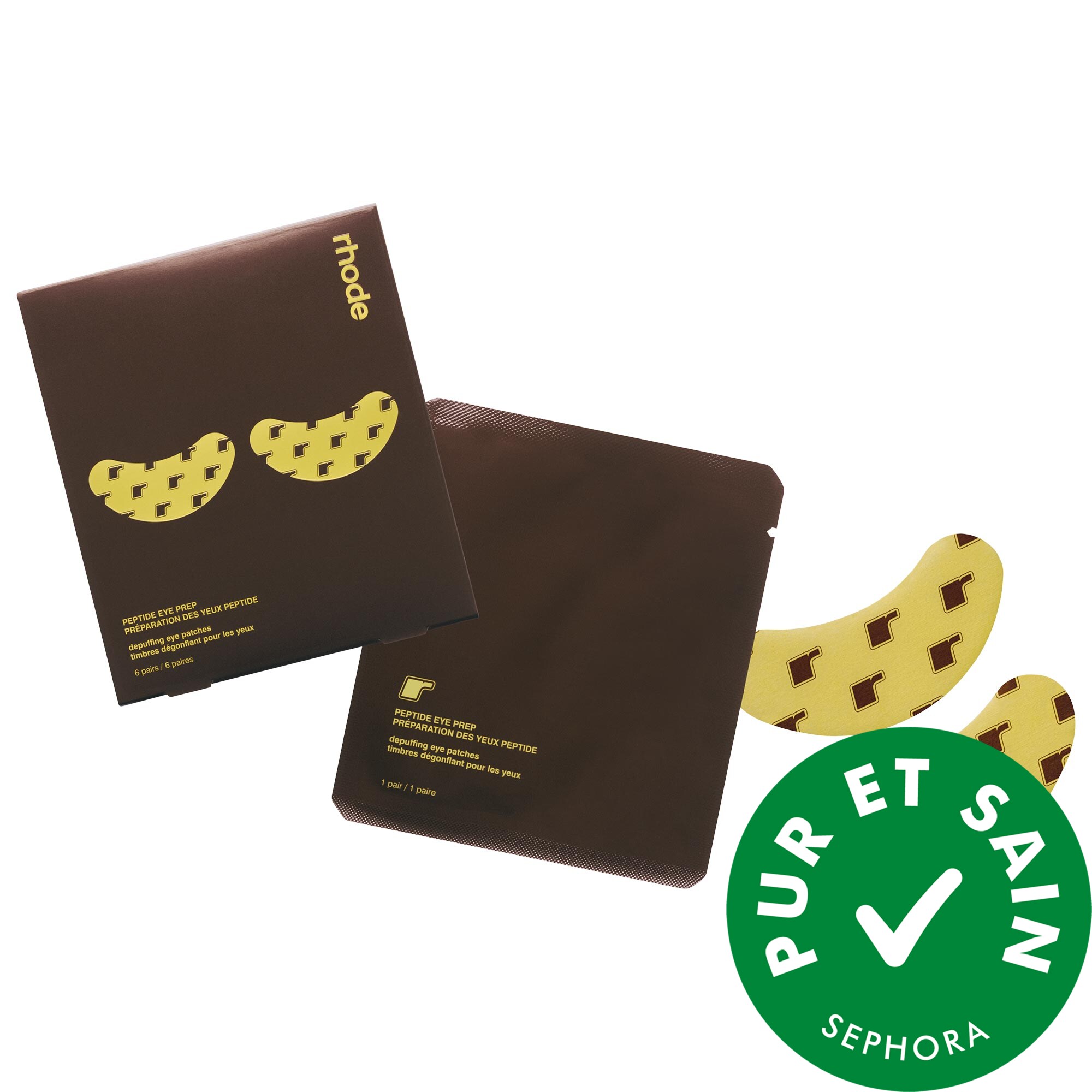 rhode Timbres dégonflants contour des yeux aux peptides en'série limitée Banana Peel - 6 pairs/pack