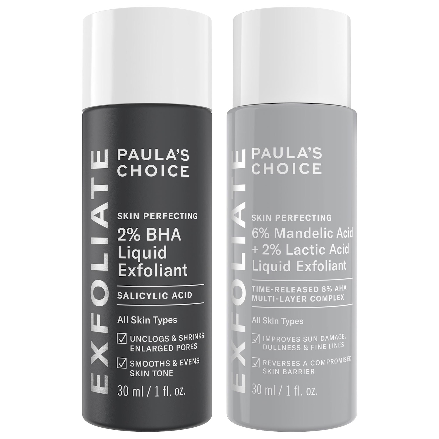 Мини-дуэт BHA и AHA для кожи Paula's Choice Smooth + Brighten, отшелушивание и сияние — фото 1