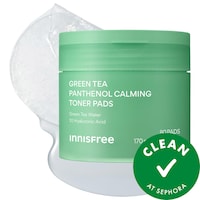 innisfree - Green Tea Korean Cooling Toner Pads with Hyaluronic Acid + Panthenol