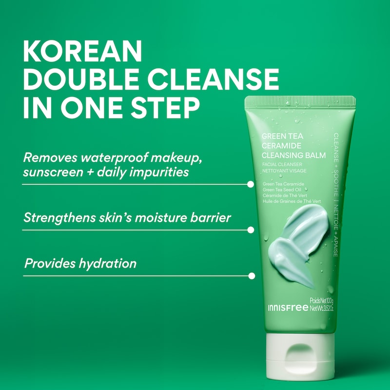 Green Tea Ceramide Korean Makeup Removing Double Cleansing Balm thumbnail 3
