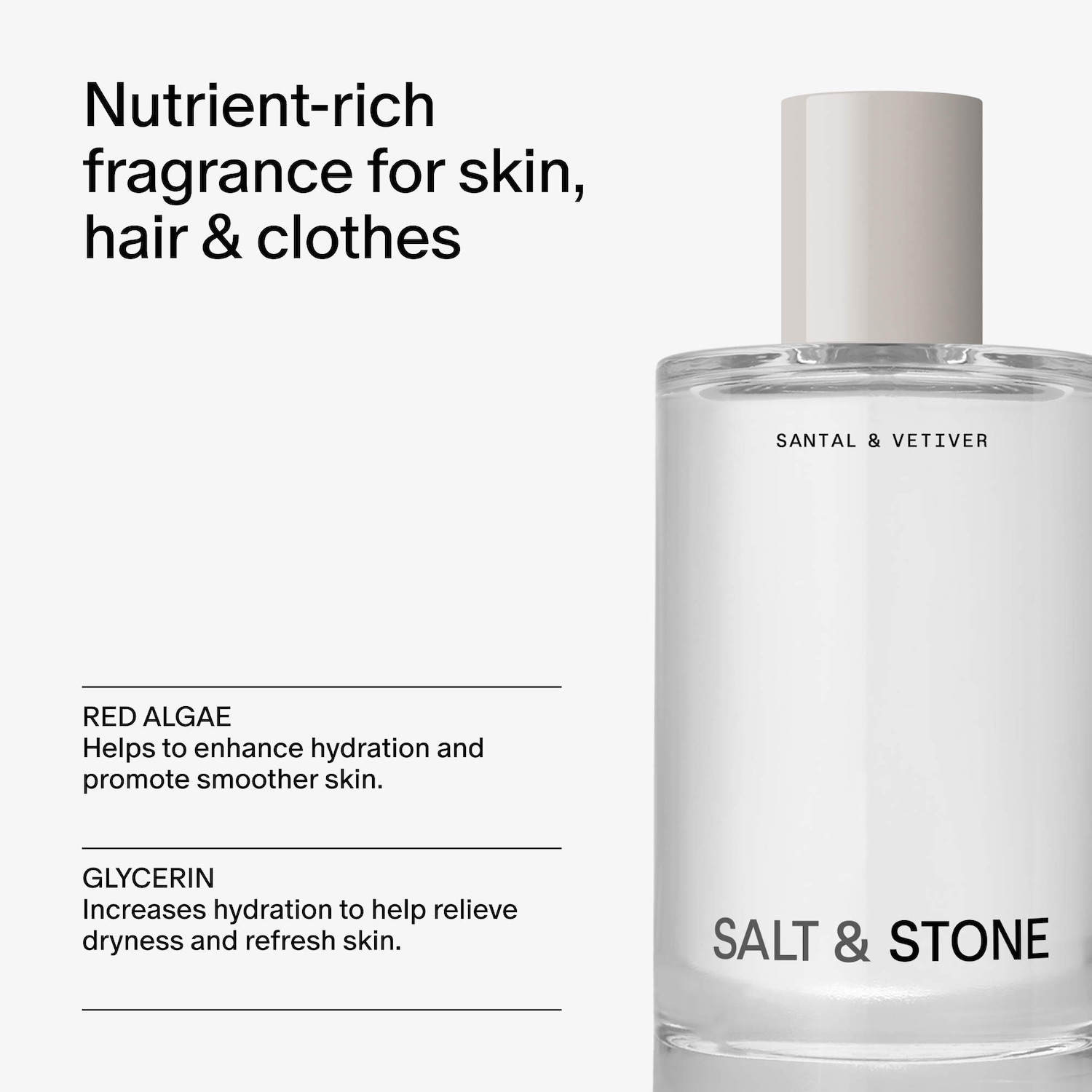 SALT & STONE Santal & Vetiver ボディミスト　白檀 Santal & Vetiver Body and Hair Fragrance Mist - Salt & Stone | Sephora