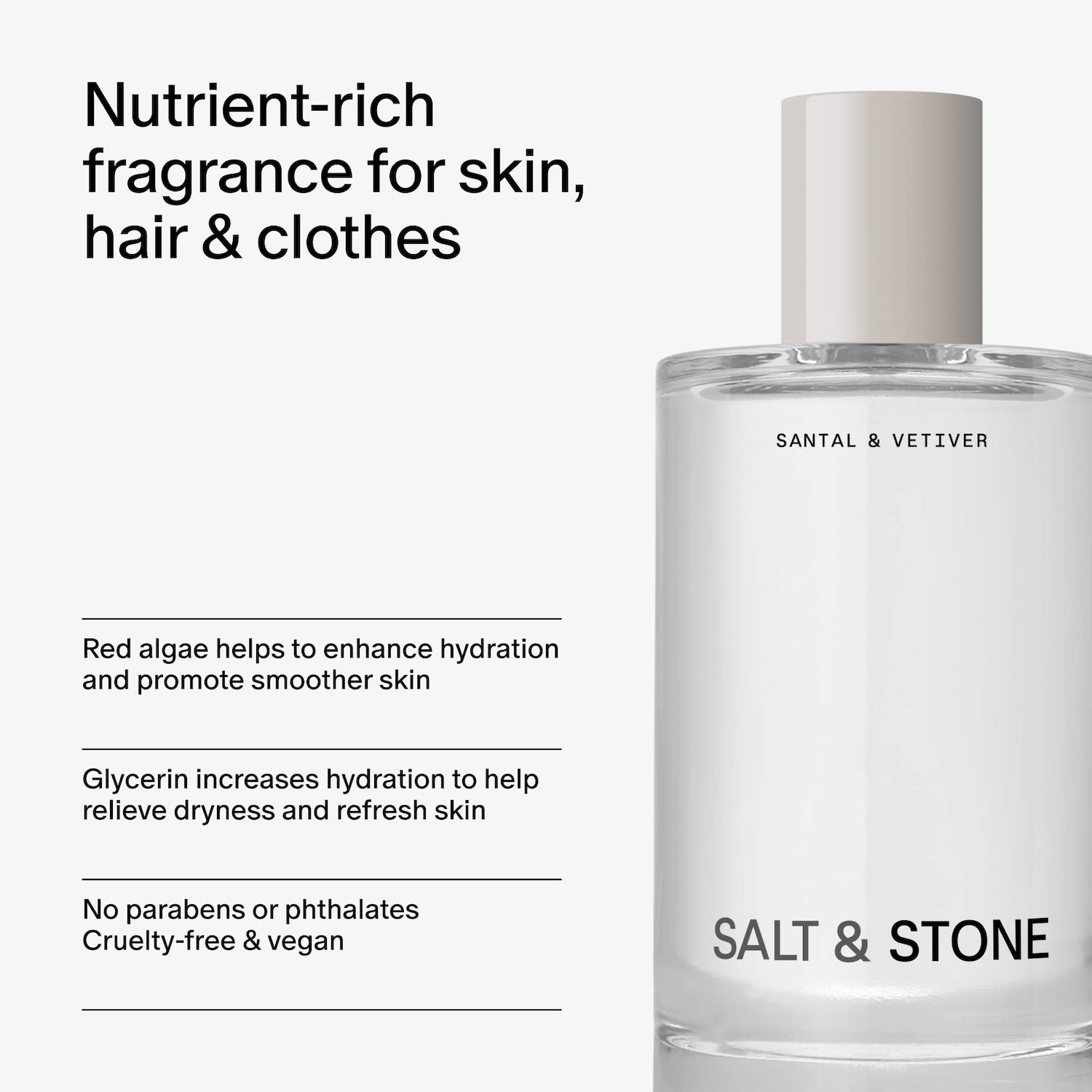 Santal & Vetiver Body and Hair Fragrance Mist - Salt & Stone | Sephora