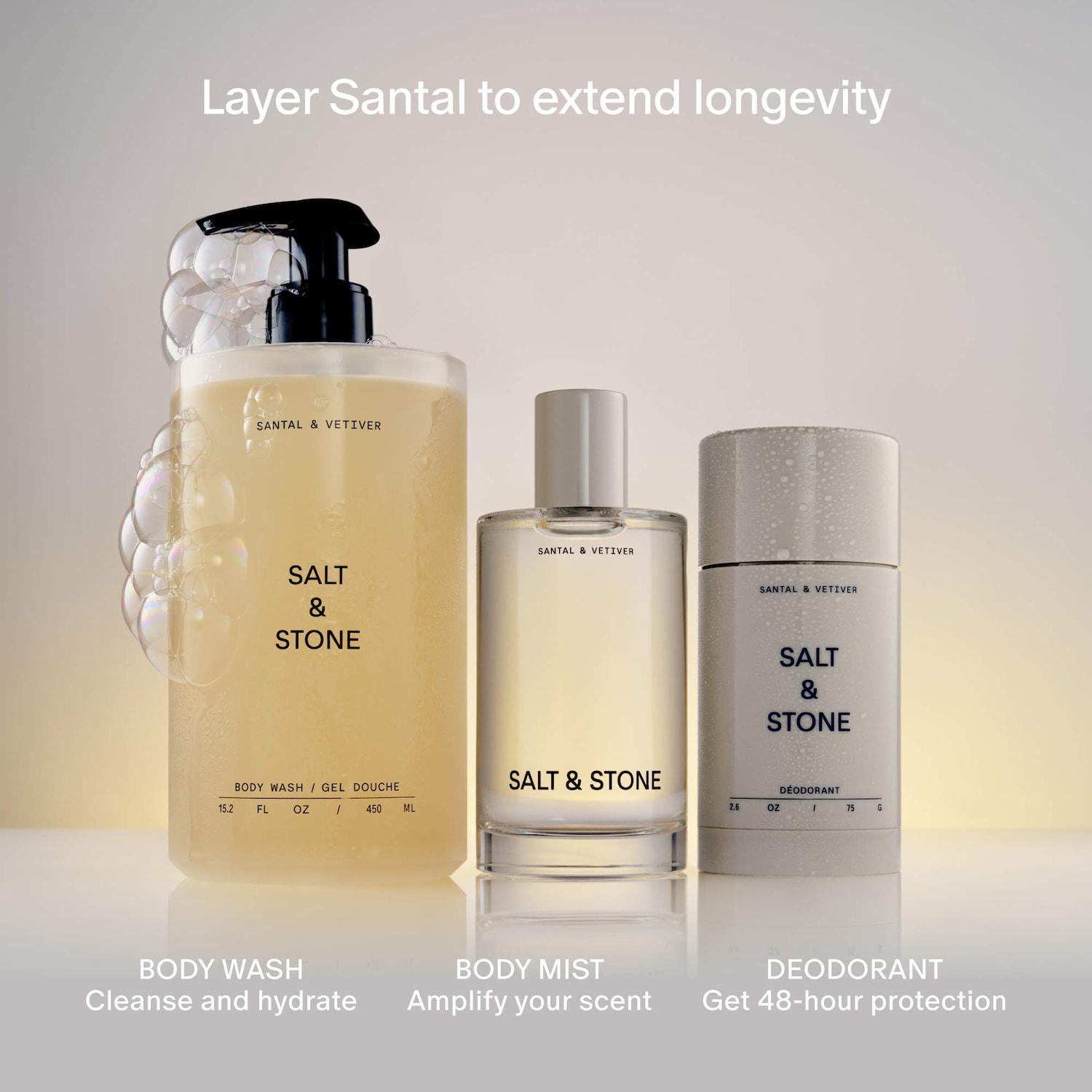 Santal & Vetiver Body and Hair Fragrance Mist - Salt & Stone | Sephora