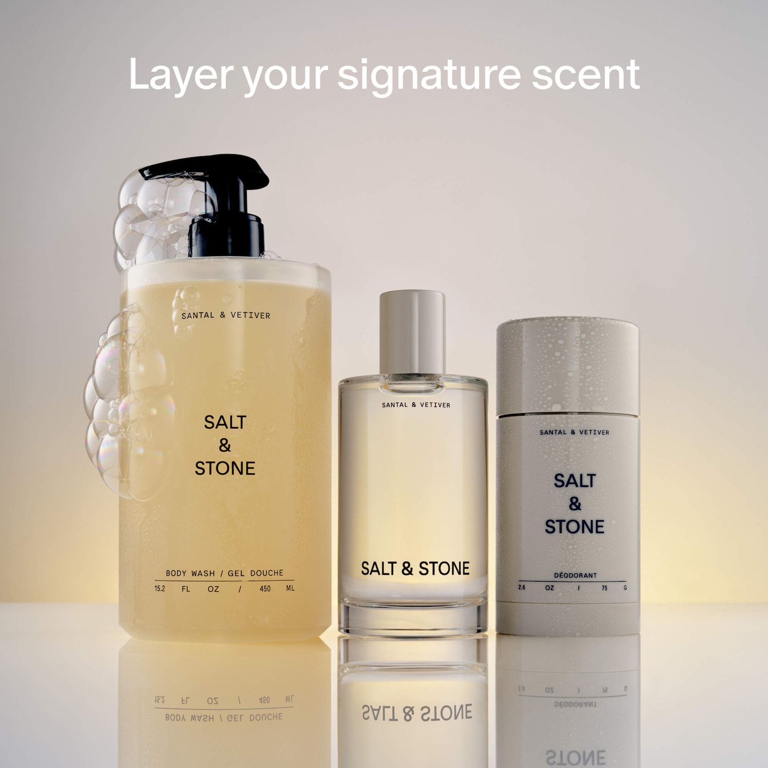 Santal & Vetiver Body and Hair Fragrance Mist - Salt & Stone | Sephora