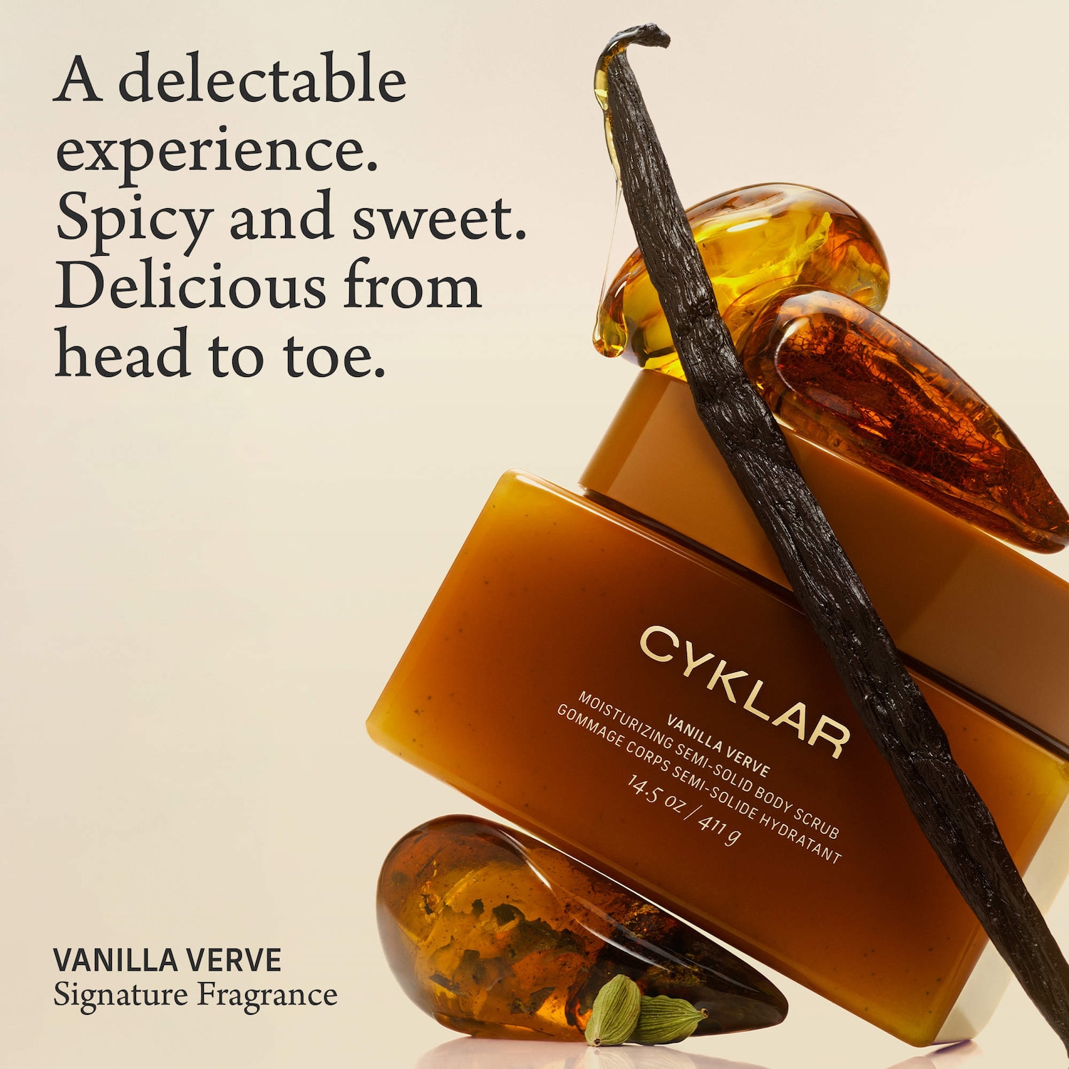 Увлажняющий полутвердый скраб для тела с маслом ши Cyklar Vanilla Verve — фото 4