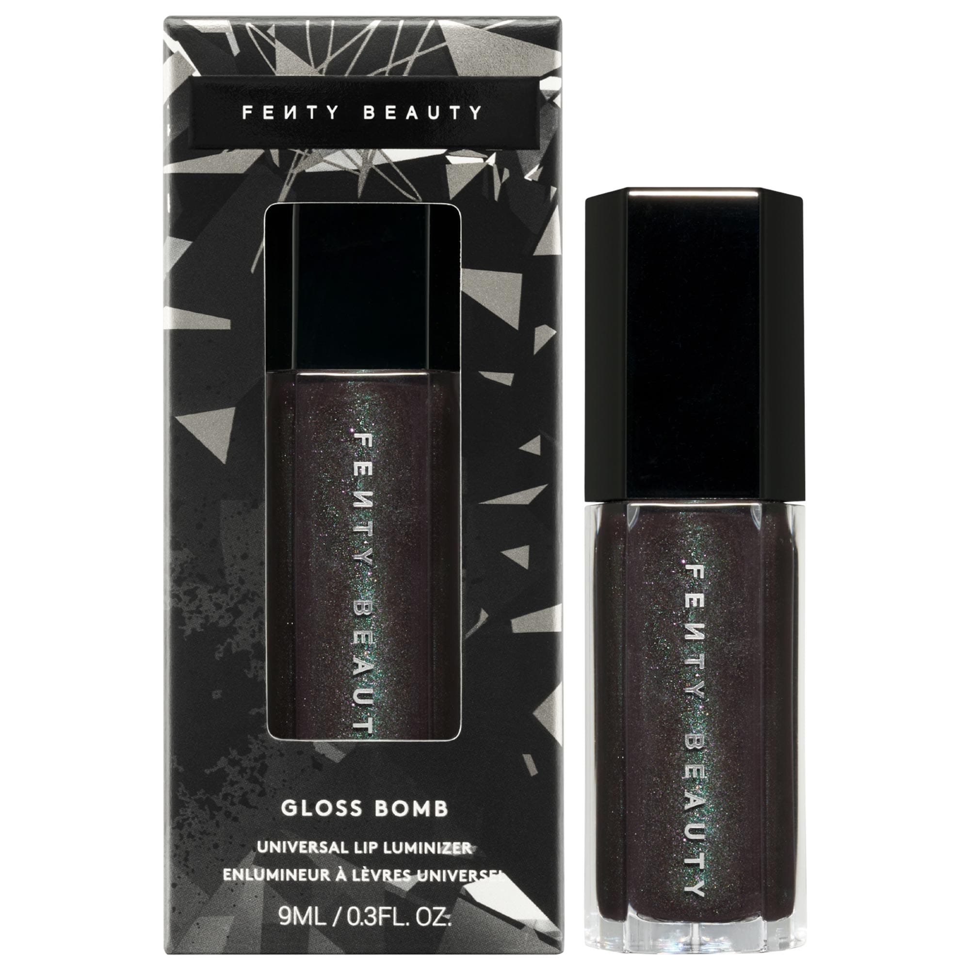 Fenty Beauty by Rihanna Midnight Diamonds Collection: Gloss Bomb Universal Lip Luminizer Caviar Crystalz Caviar Crystalz 0.3 oz/9 mL