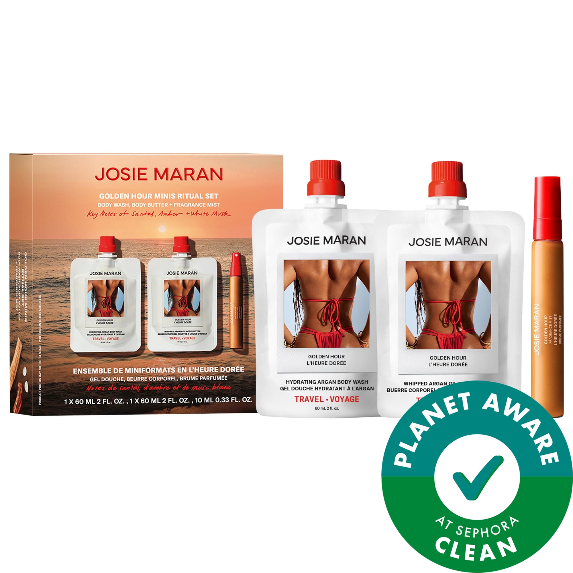 JOSIE MARAN Golden Hour Mini Bodycare Ritual Gift Set for Hydration 4.33/130