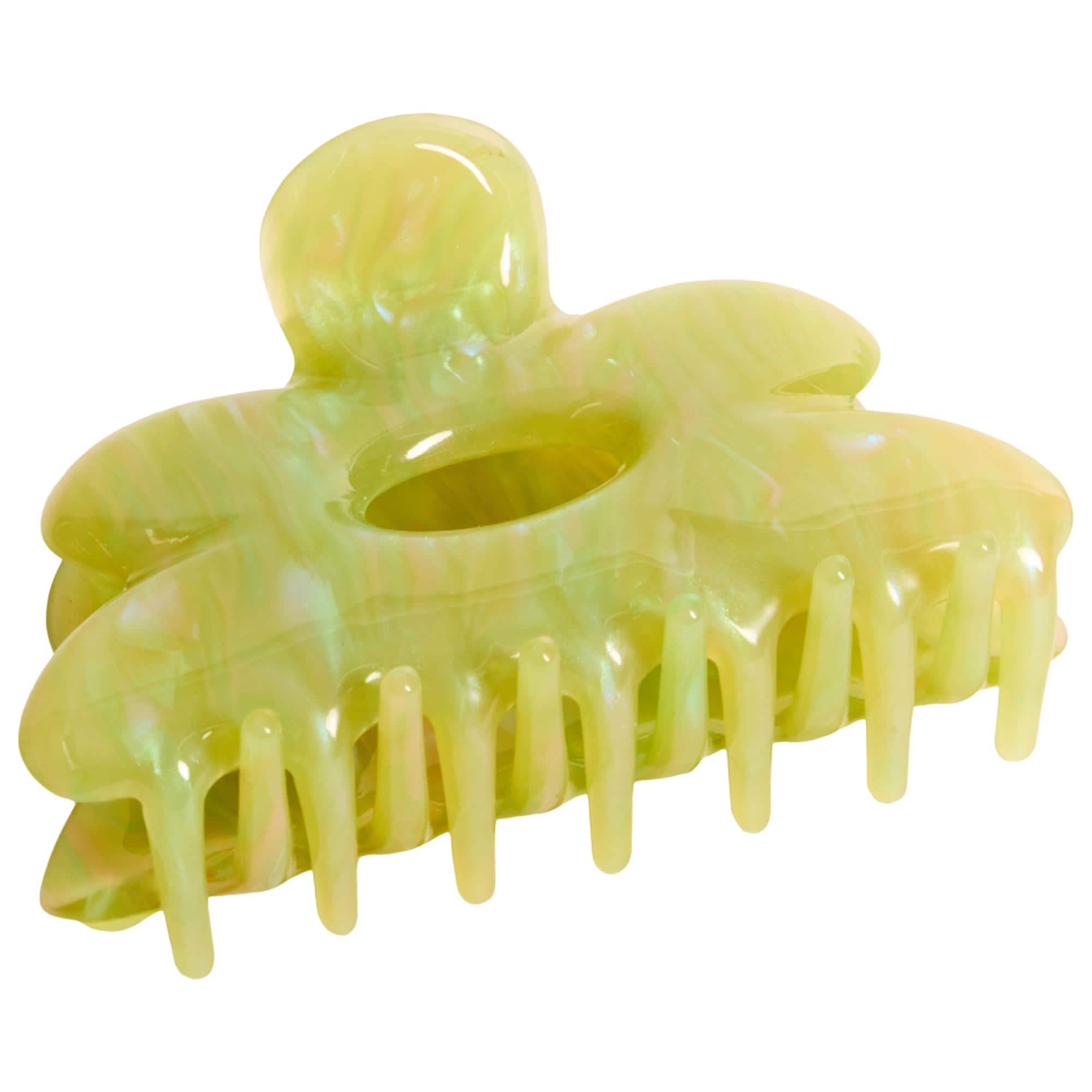 Flower Hair Claw Clip in Jade Swirl